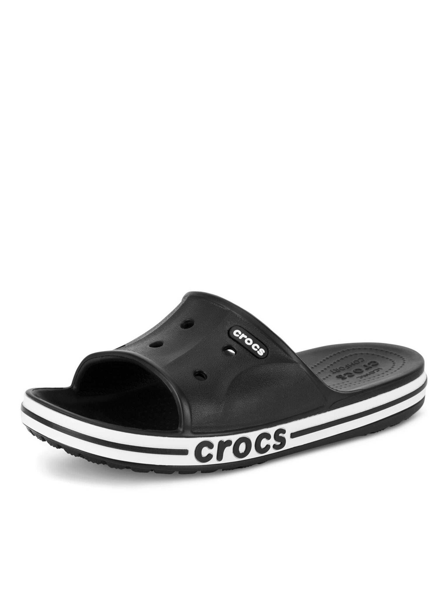Crocs Crocs Herren Flip Flops Crocs-BAYABAND SLIDE 205392-066 Schwarz Weiß günstig online kaufen