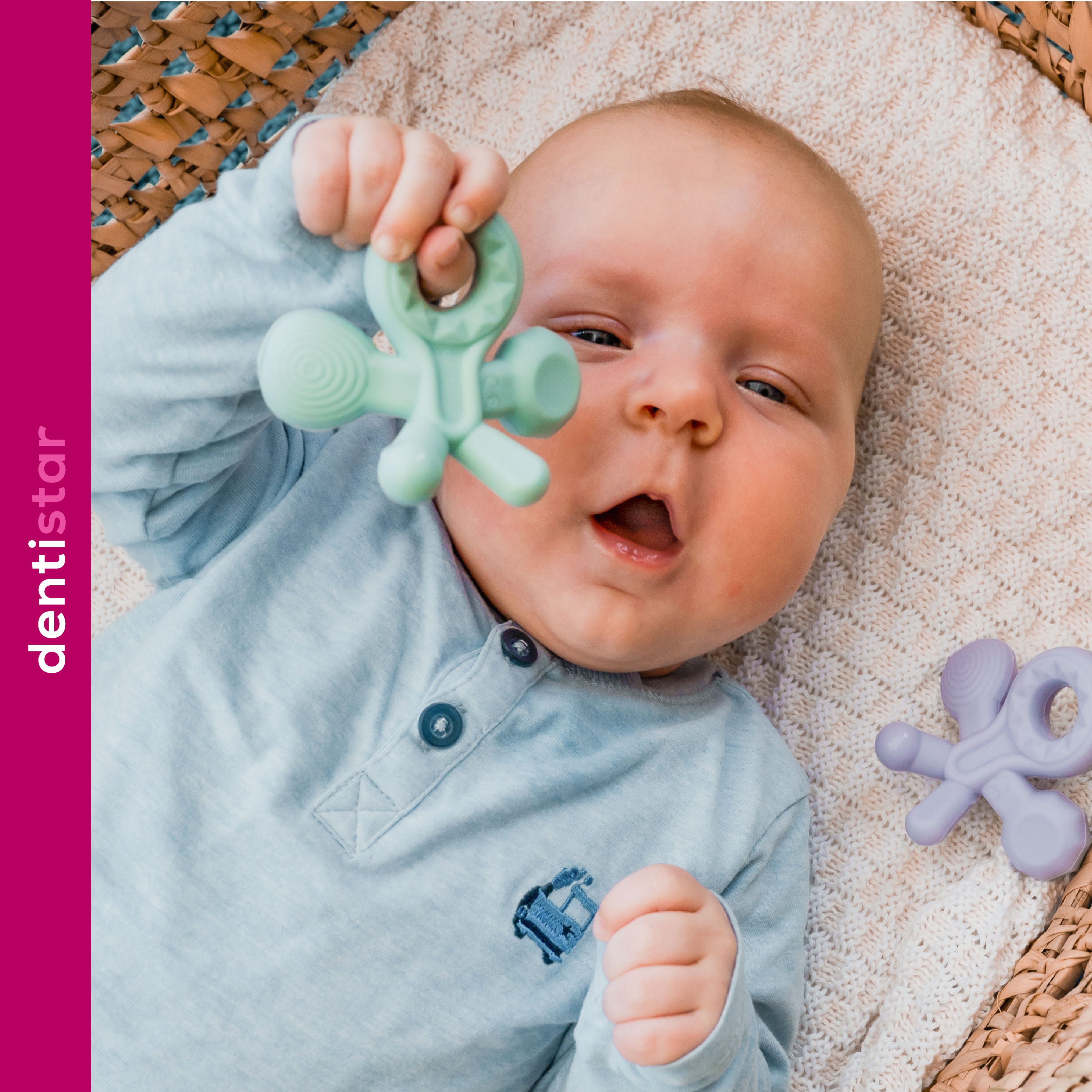 dentistar Beißring Hugstar - Beißspielzeug für Babys ab 3 Monate