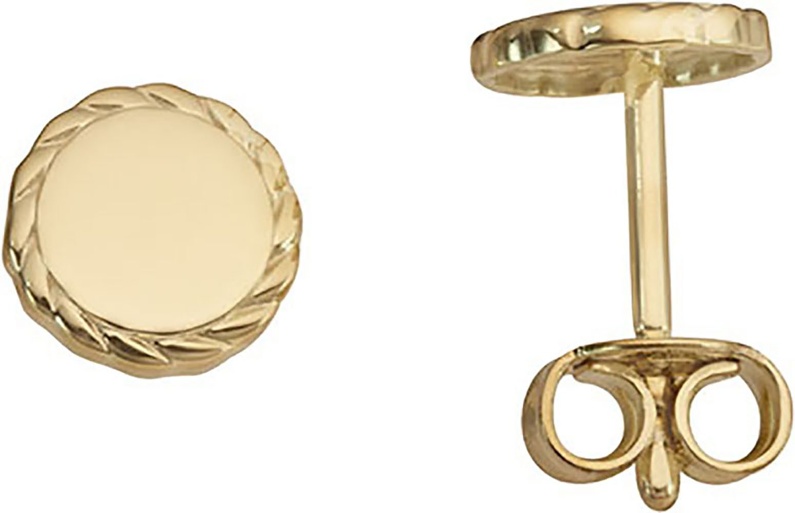 Paar Ohrstecker Schmuck Geschenk Gold 333 Ohrschmuck Ohrringe Kreis / rund
