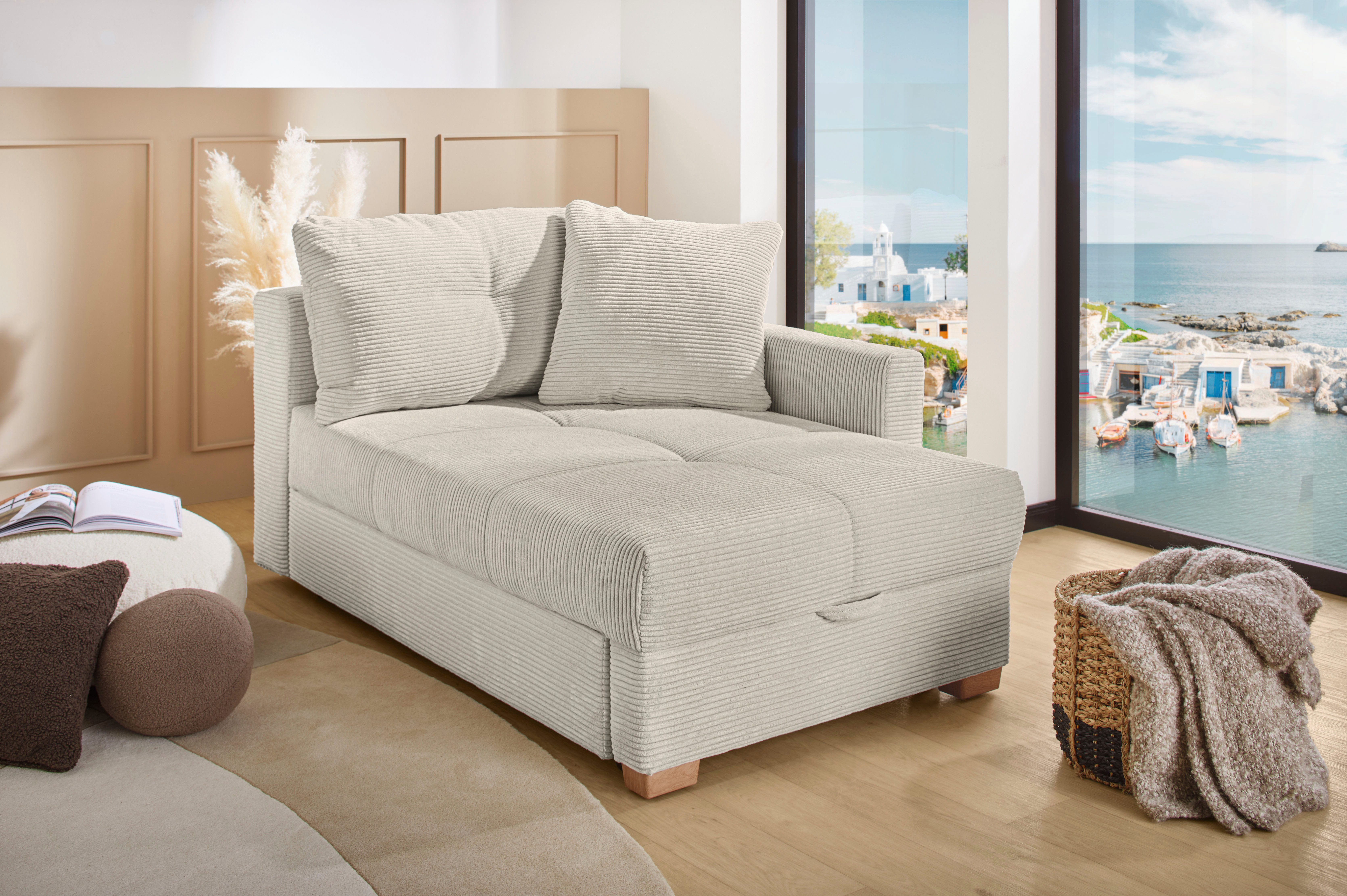 Jockenhöfer Gruppe Recamiere Romeo, B: 164 cm, Liegefl: 90x210 cm, Schlaffunktion, Schlafsofa mit Bettfunktion, Bettkasten & Kissen, Federkern