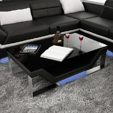 JVmoebel Couchtisch Sofatisch Glas Design Tisch Wonzimmer Leder Couch Beistell Tische