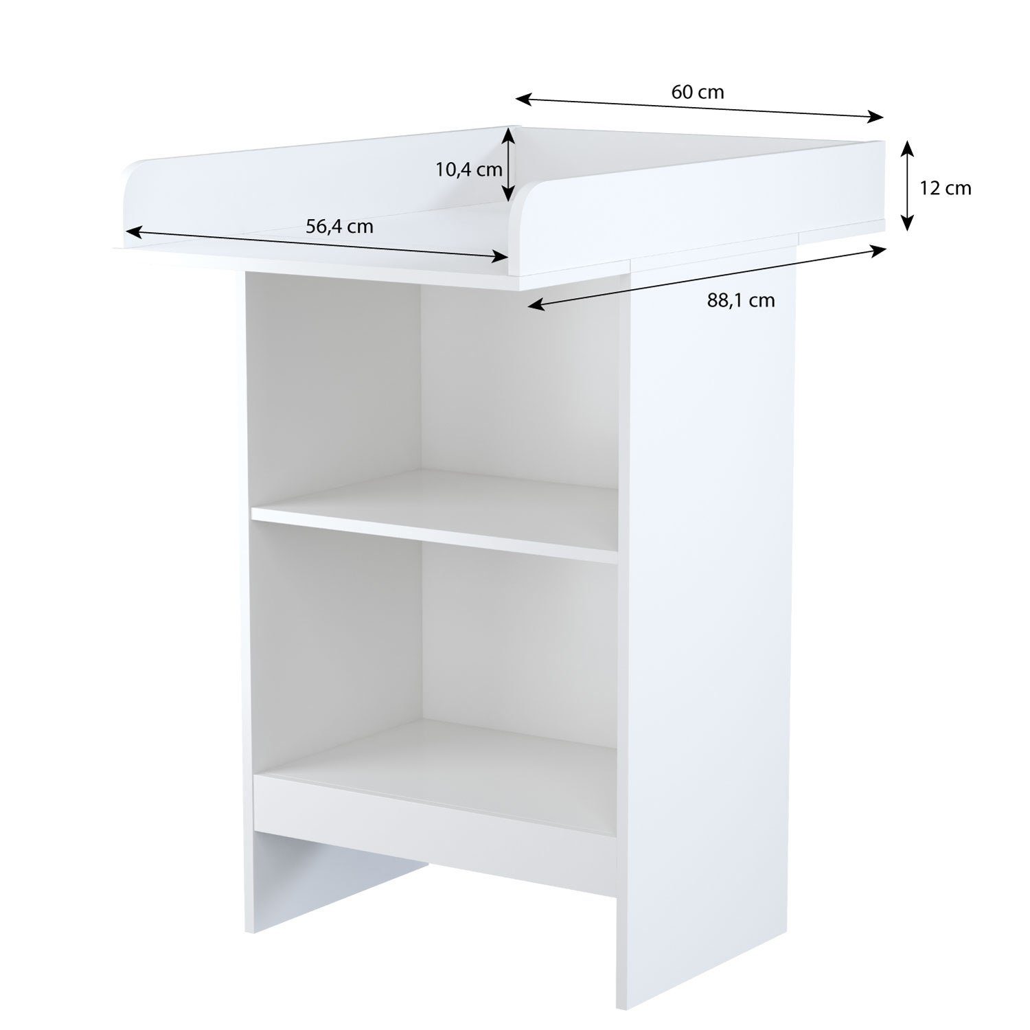 Polini Home Wickelkommode Wickeltisch Simple Wickelaufsatz 1260 Weiß