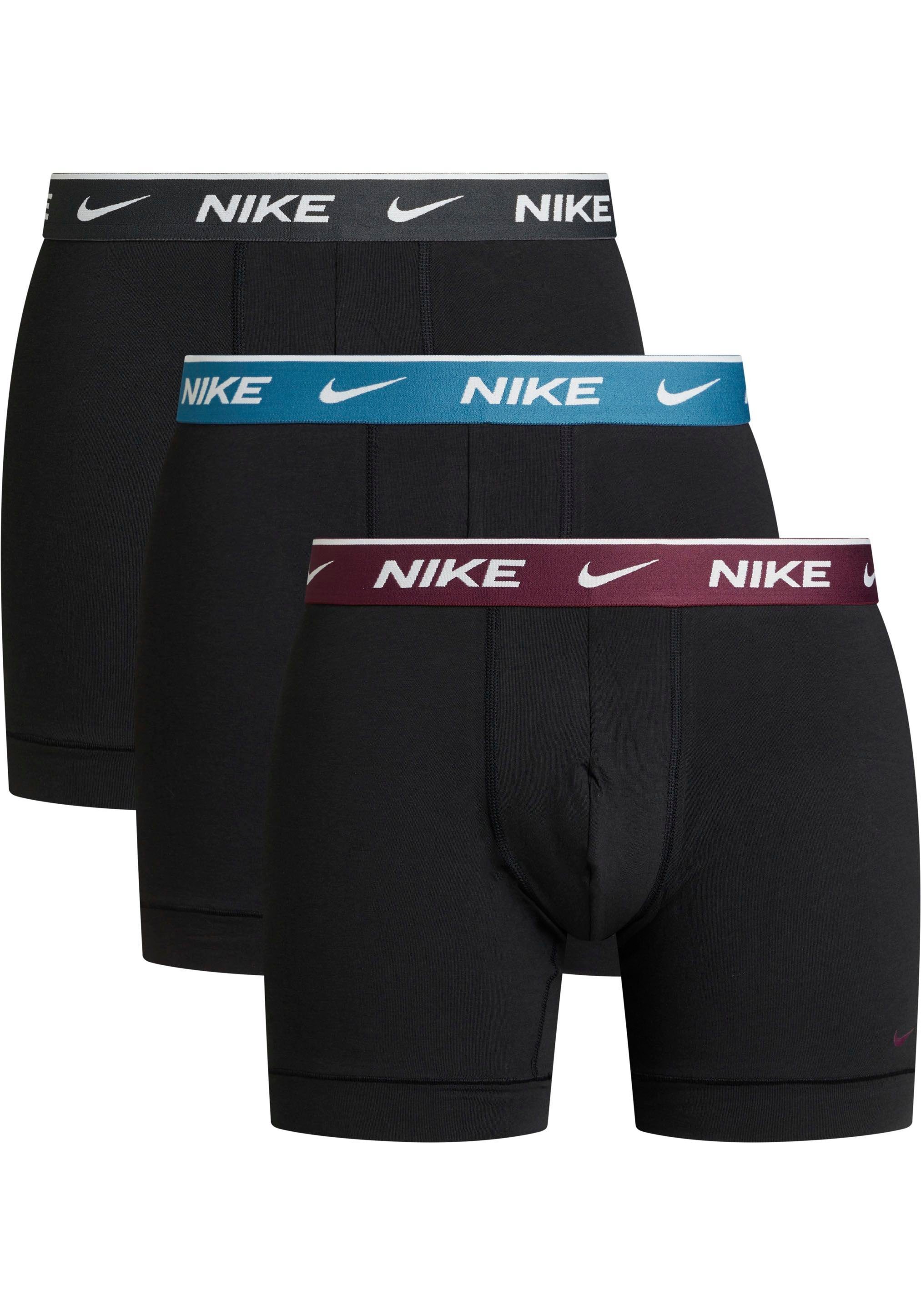 NIKE Underwear Boxer BOXER BRIEF 3PK (Packung, 3er-Pack) mit längerem Bein  & NIKE Logo-Elastikbund (3 Stück), Mit kontrastfarbnenen, elastischen Nike  Webbund rundum | 