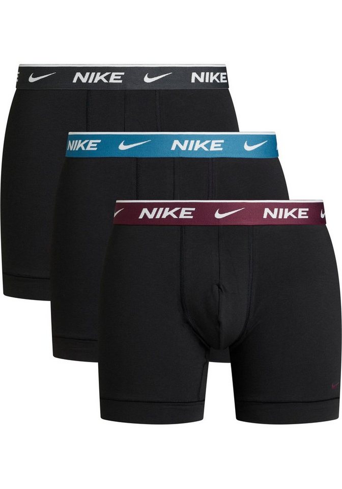 NIKE Underwear Boxer BOXER BRIEF 3PK (Packung, 3er-Pack) mit längerem Bein  & NIKE Logo-Elastikbund (3 Stück), Mit kontrastfarbnenen, elastischen Nike  Webbund rundum