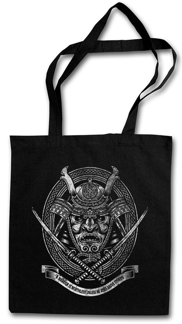 Beuteltasche Samurai I Stofftasche Ninja Bushido Banzai Krieger Rüstung Helm