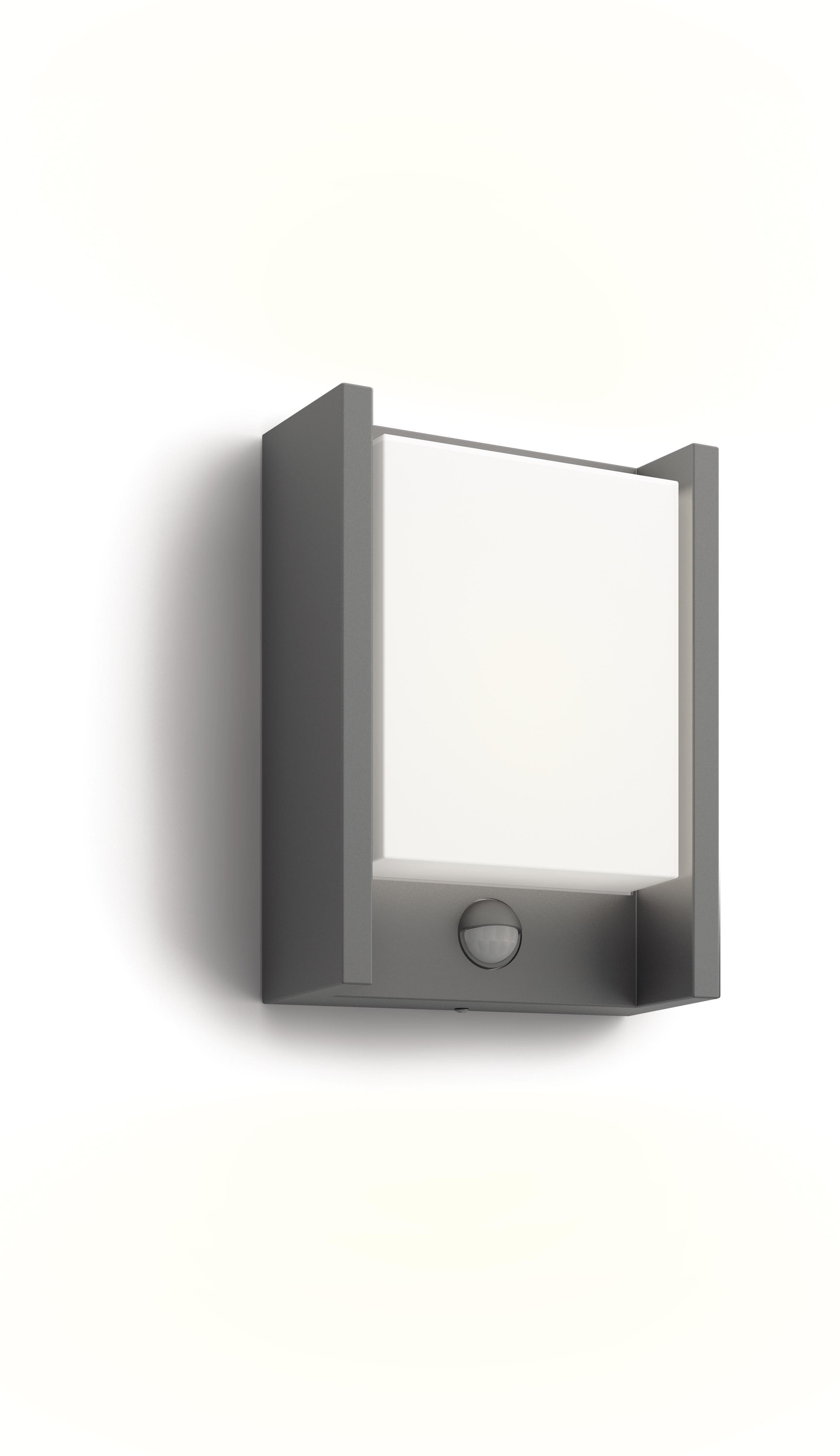 Philips LED Außen-Wandleuchte Outdoor Ultra-Efficient Arbour 3.8W, 2700 Kelvin, anthrazit, Abschaltautomatik, Bewegungsmelder, LED fest integriert, Warmweiß