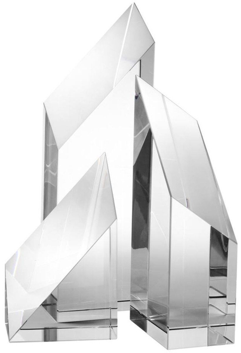 Casa Padrino Dekoobjekt Luxus - 3er Restaurant Kristallglas Objekte Hotel Deko Büro Dekoration Wohnzimmer Set