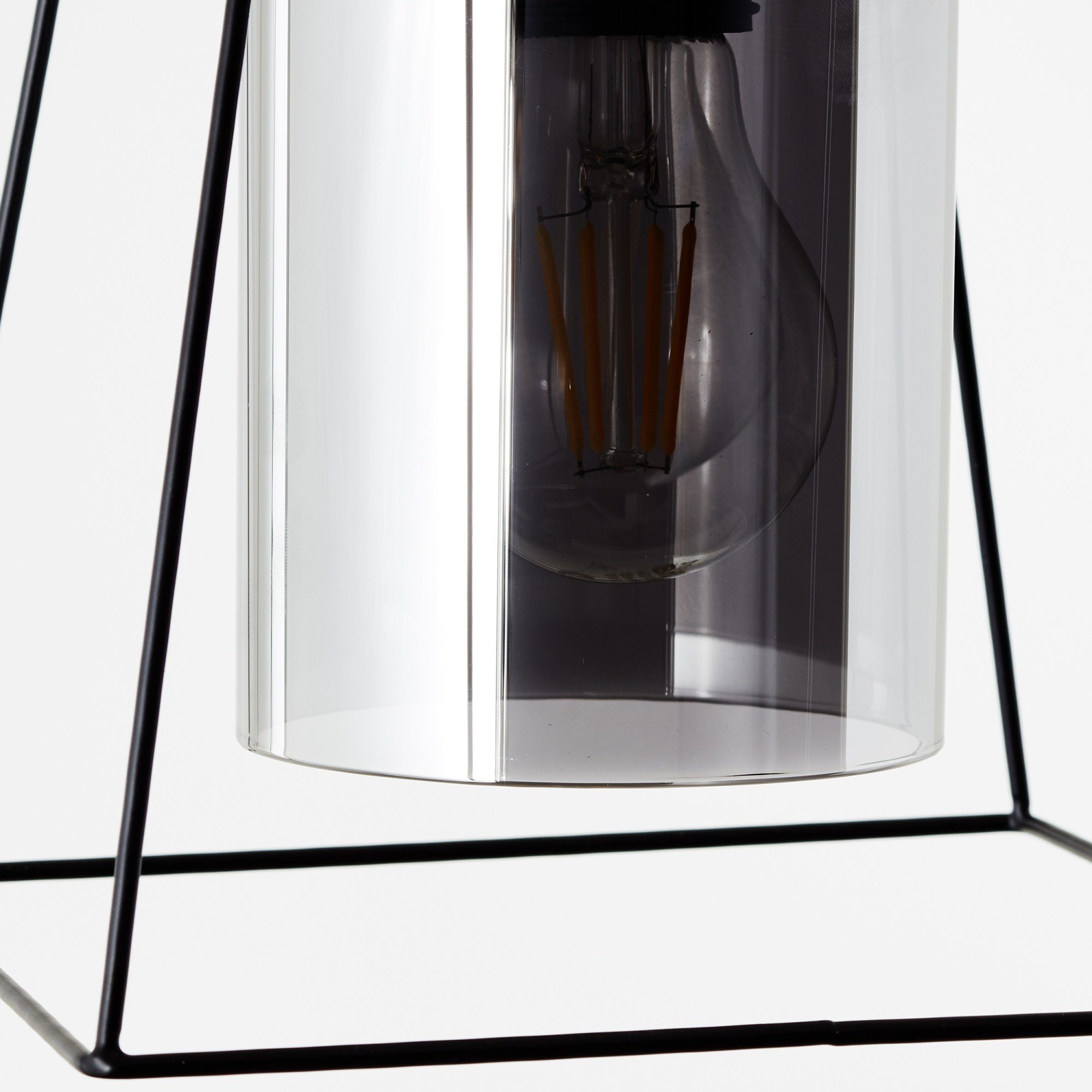 schwarz/rauchglas Leuchtmittel, 175 ohne Glasschirme, 18 Hängeleuchten, 18 cm, x matt x Lightbox kürzbar, E27,