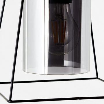 Lightbox Hängeleuchten, ohne Leuchtmittel, 175 x 18 x 18 cm, E27, kürzbar, Glasschirme, matt schwarz/rauchglas