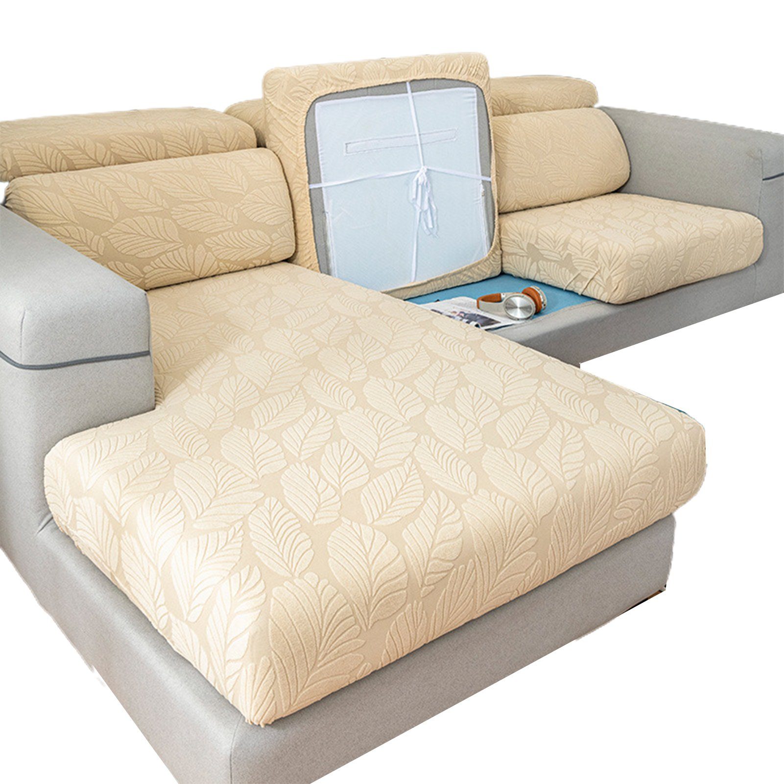 Sofahusse Verschleißfester, Universeller Blusmart Sofabezug, Atmungsaktiv, Bequem, beige