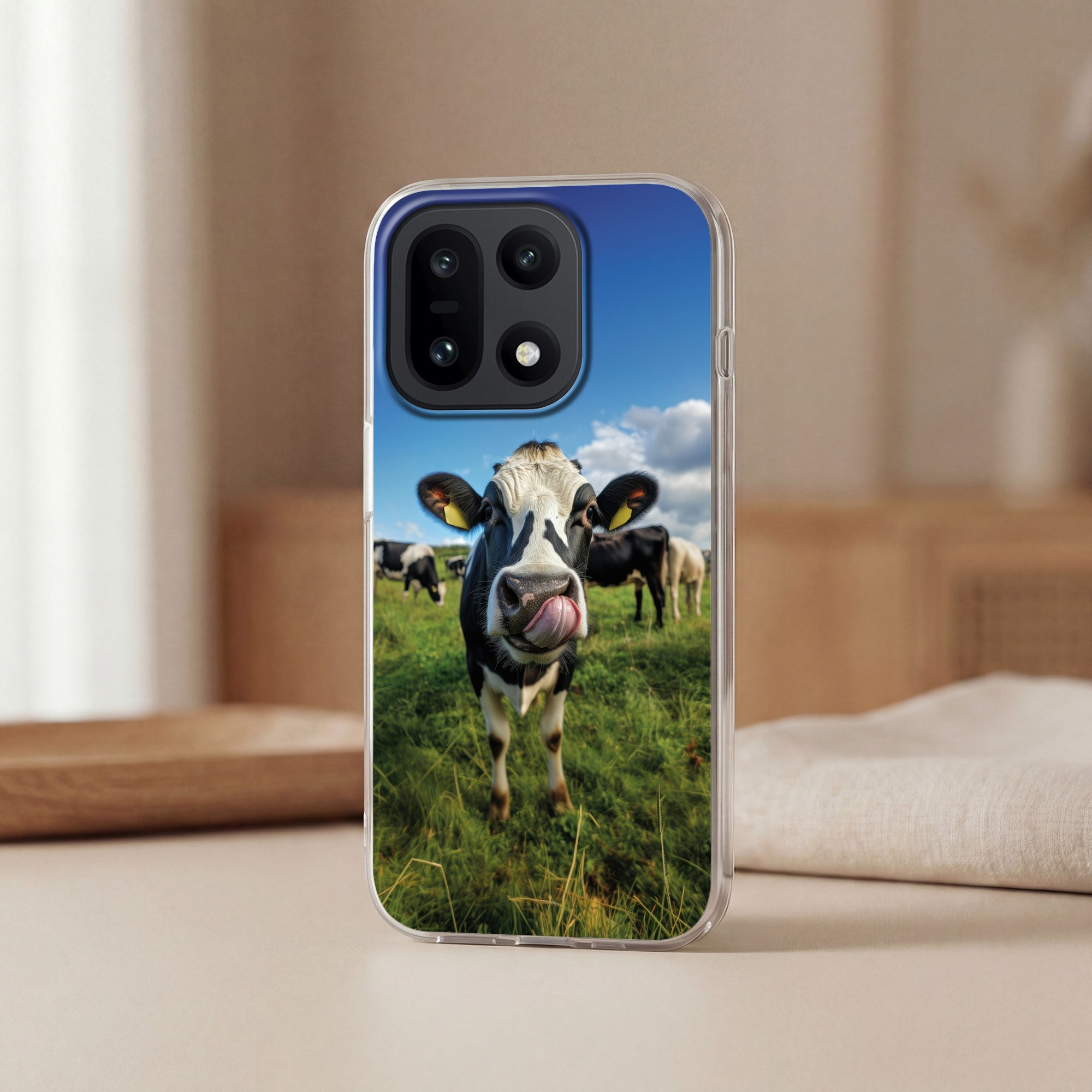 MuchoWow Handyhülle für OnePlus 15 Kuh - Zunge - Wiese, Phone Case, Silikon, Schutzhülle Dünn