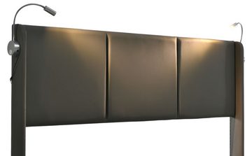 Sweiko Polsterbett (Doppelbett mit Leselicht und USB-Ladefunktion, Stauraumbett mit Kopfteil und Lattenrost), 160x200cm, ohne Matratze