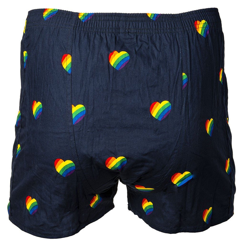 SHORTS Web-Boxershorts HAPPY Regenbogen-Herzen Boxershorts Herren