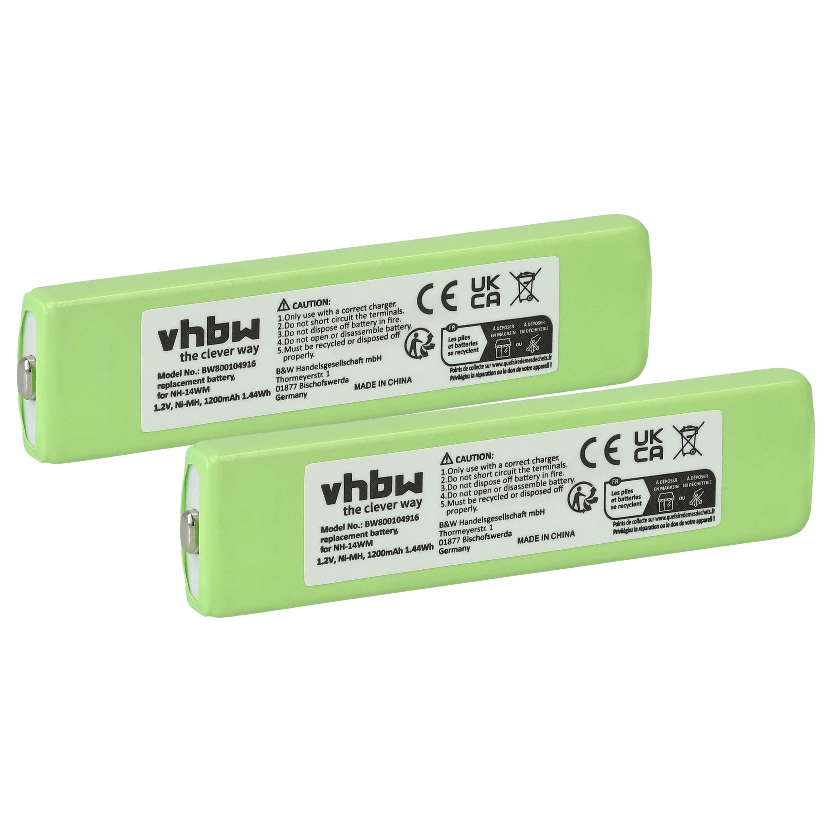 vhbw Akku passend für Philips EXP7361 Наушники / CD-Player (1200 mAh, 1,2 Akku Akku NiMH 1200 mAh (1,2 V), Leistungsfähige Austausch-Akkus für schnurlosen Наушники, Headset