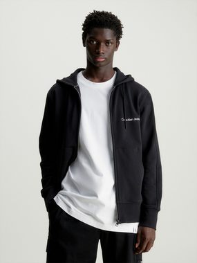 Calvin Klein Jeans Sweatshirt INSTITUTIONAL ZIP THROUGH HOODIE mit Logomarkenlabel