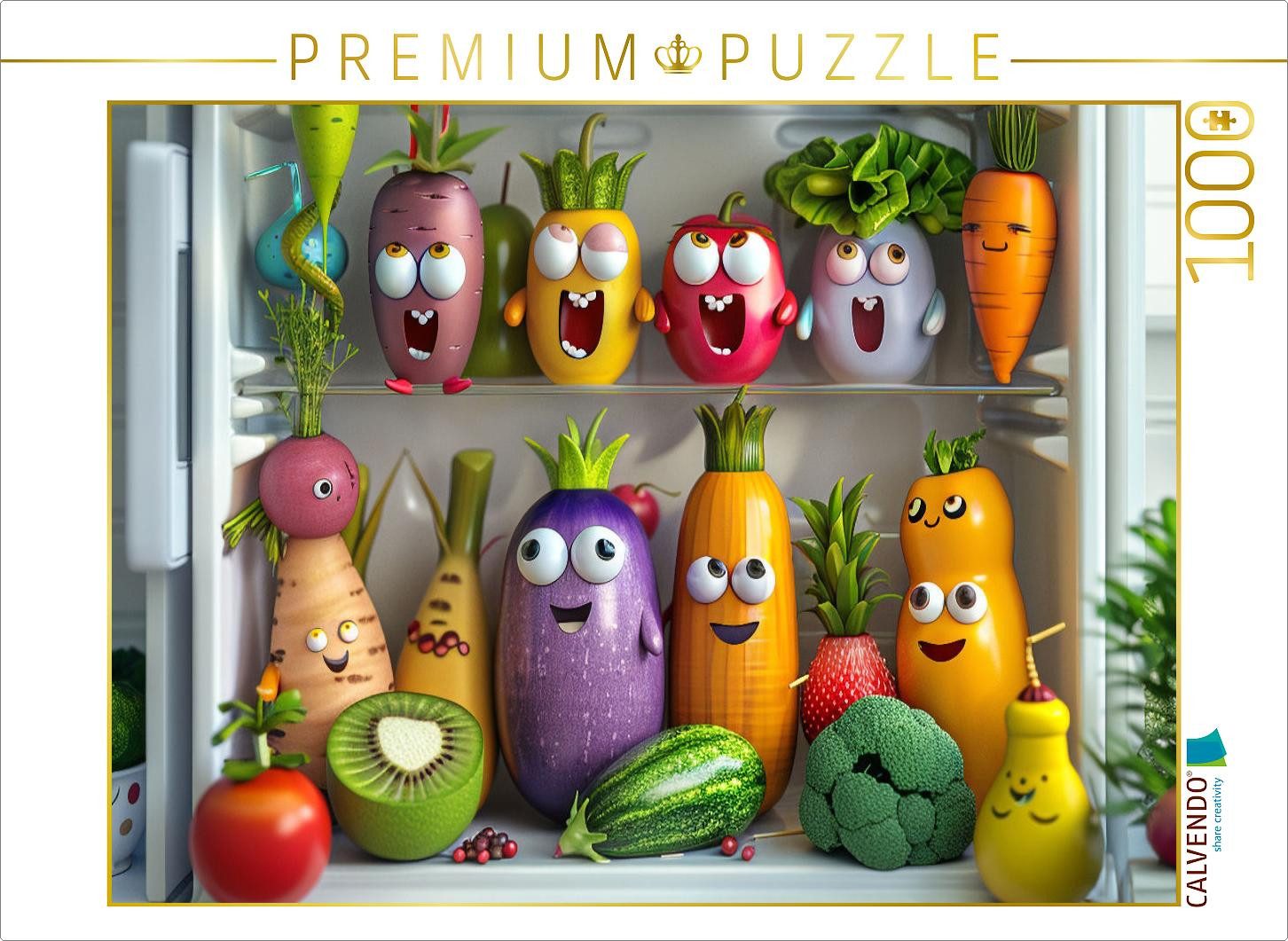 CALVENDO Puzzle CALVENDO Puzzle Gemüse Chor im Kühlschrank, 1000 Teile Lege-Größe 64x, 1000 Puzzleteile