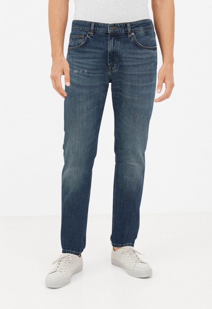 BOSS ORANGE Regular-fit-Jeans TROY BO normale Bundhöhe, Regular Fit, Destroyed-Effekte