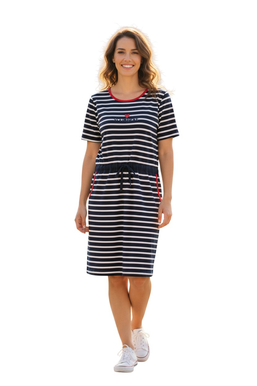 Gio Milano Jerseykleid Gio Milano, G32-5203 Tunnelzu an der Taille