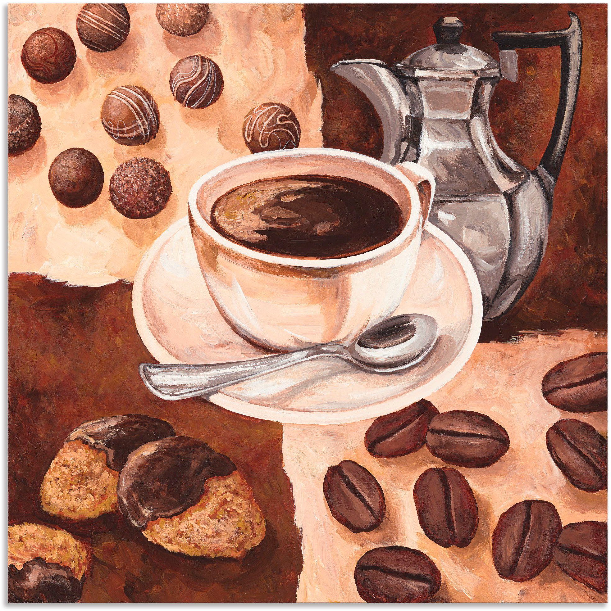 Artland Wandbild Kaffeezeit, Getränke (1 St), als Alubild, Leinwandbild, Wandaufkleber oder Poster in versch. Größen