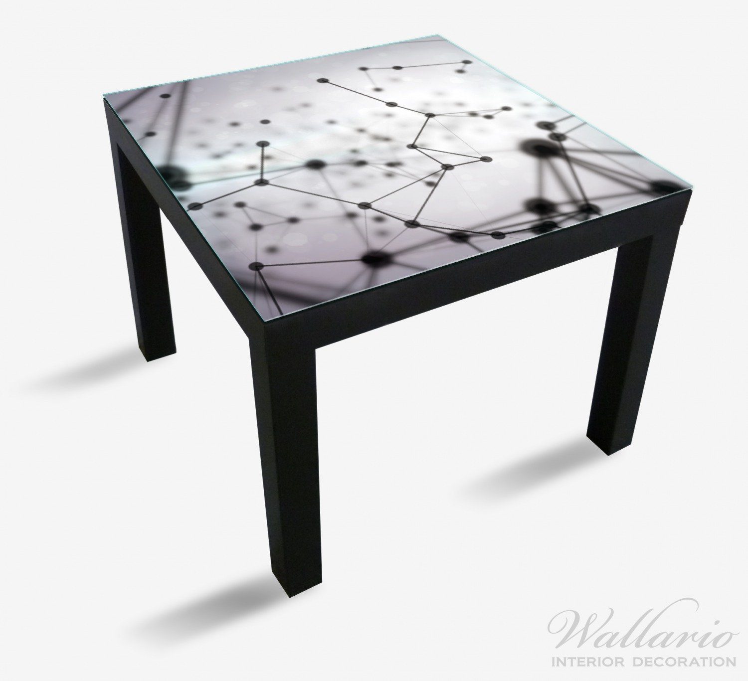 Wallario Tischplatte 3D Partikel Tisch St), Hintergrund in Lack schwarz Ikea geeignet (1 vor für hellem