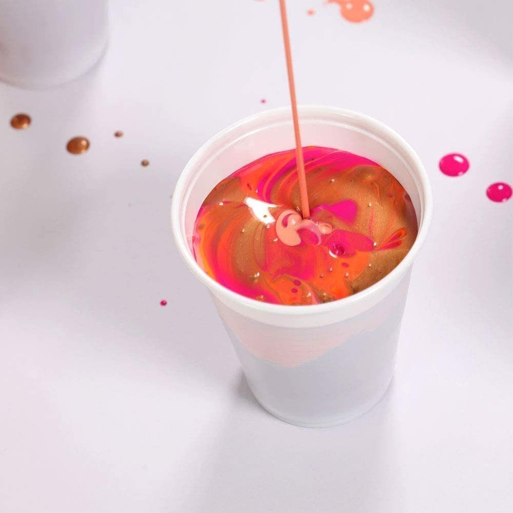 Mont Marte Bastelfarbe PREMIUM Pouring Acrylfarbe, Gieß-Acryl, je 4 x 120 ml, diverse Sets, Untereinander vermischbar & bereits mit Pouring Medium vorgemischt