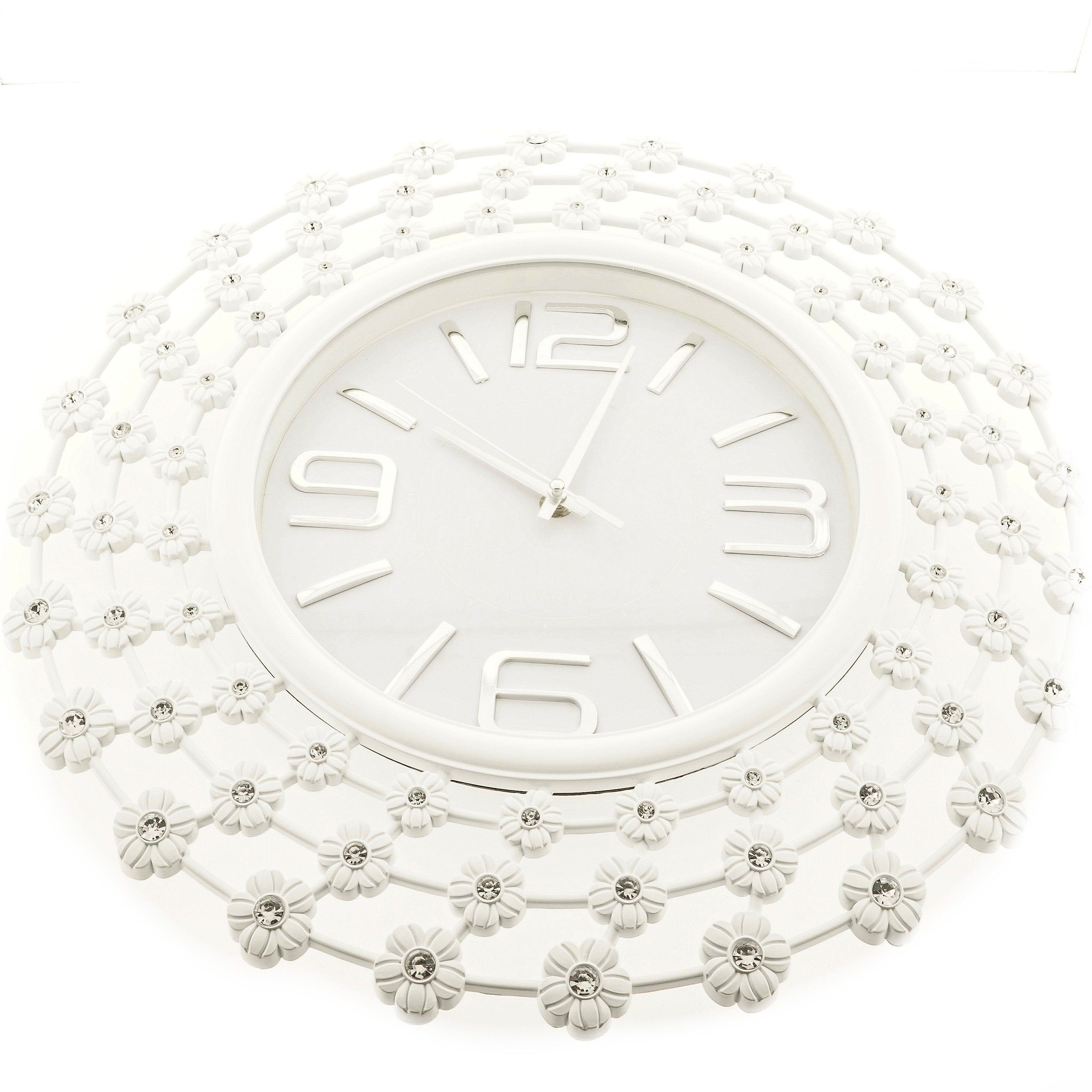 modernes Wanduhr Uhr Wanduhr Weiß Almina Wohnzimmer Design Quartz