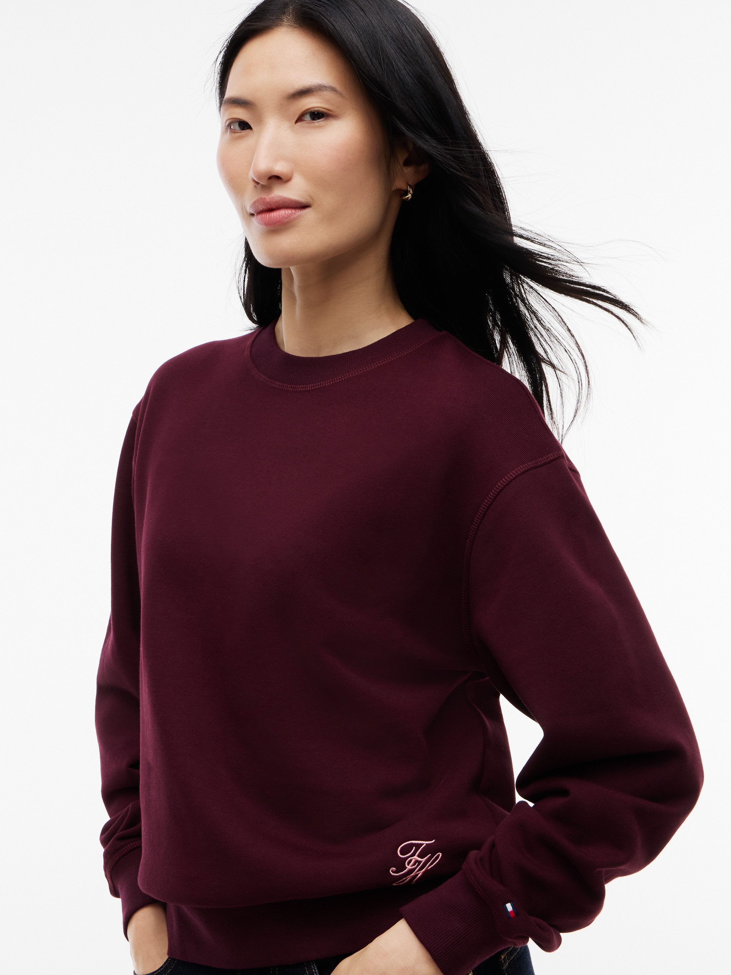 Tommy Hilfiger Sweatshirt SCRIPT TERRY MDRN C-NK SWTSHIRT Baumwolle