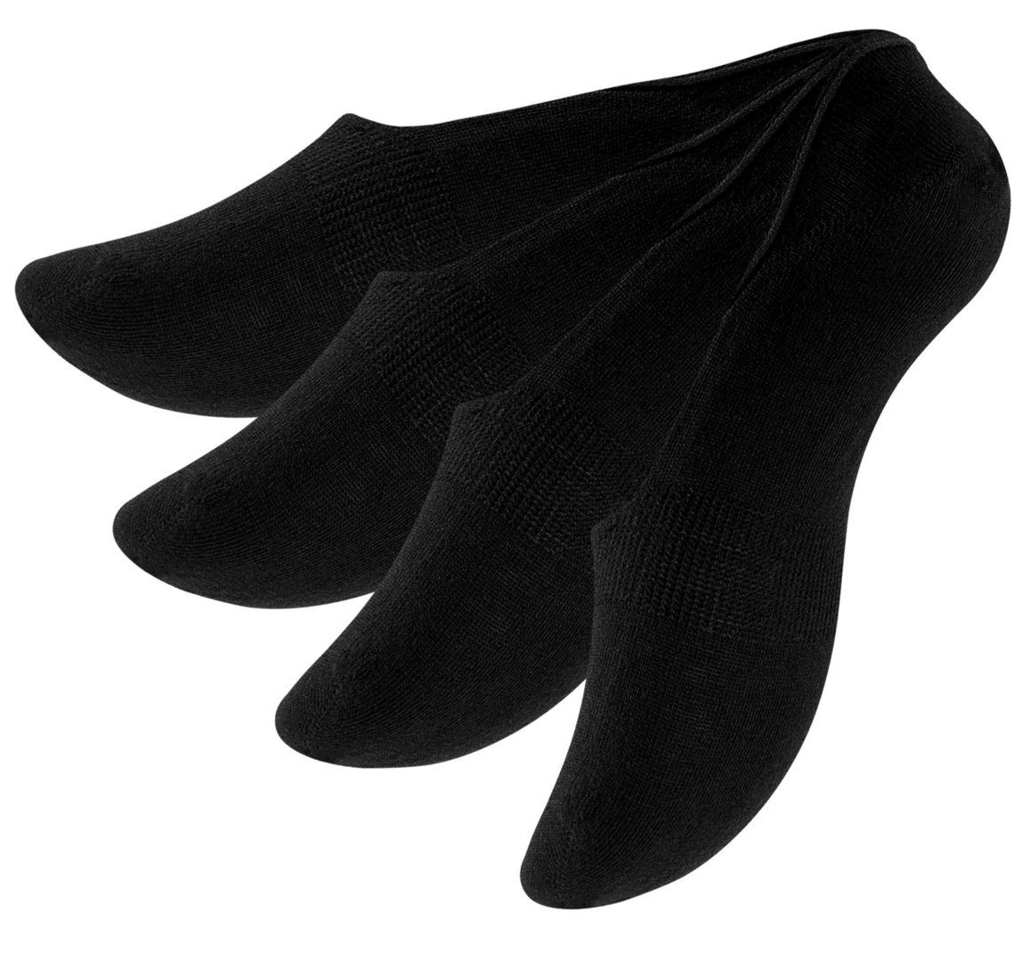Vincent Creation® Sneakersocken (4-Paar) in angenehmer Baumwollqualität schwarz | Sport-Kurzsocken