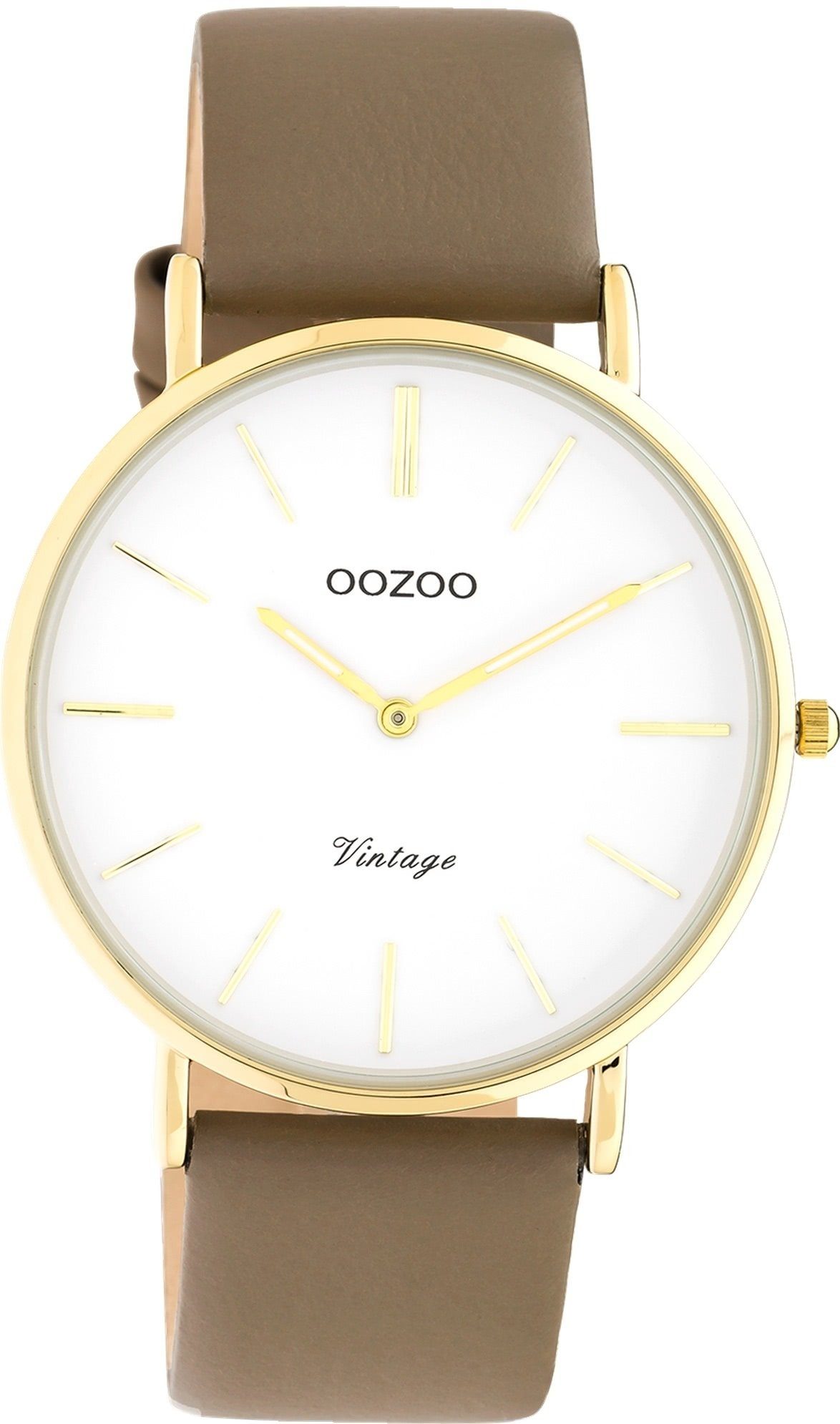 Quarzuhr Oozoo Damen Armbanduhr braun Analog