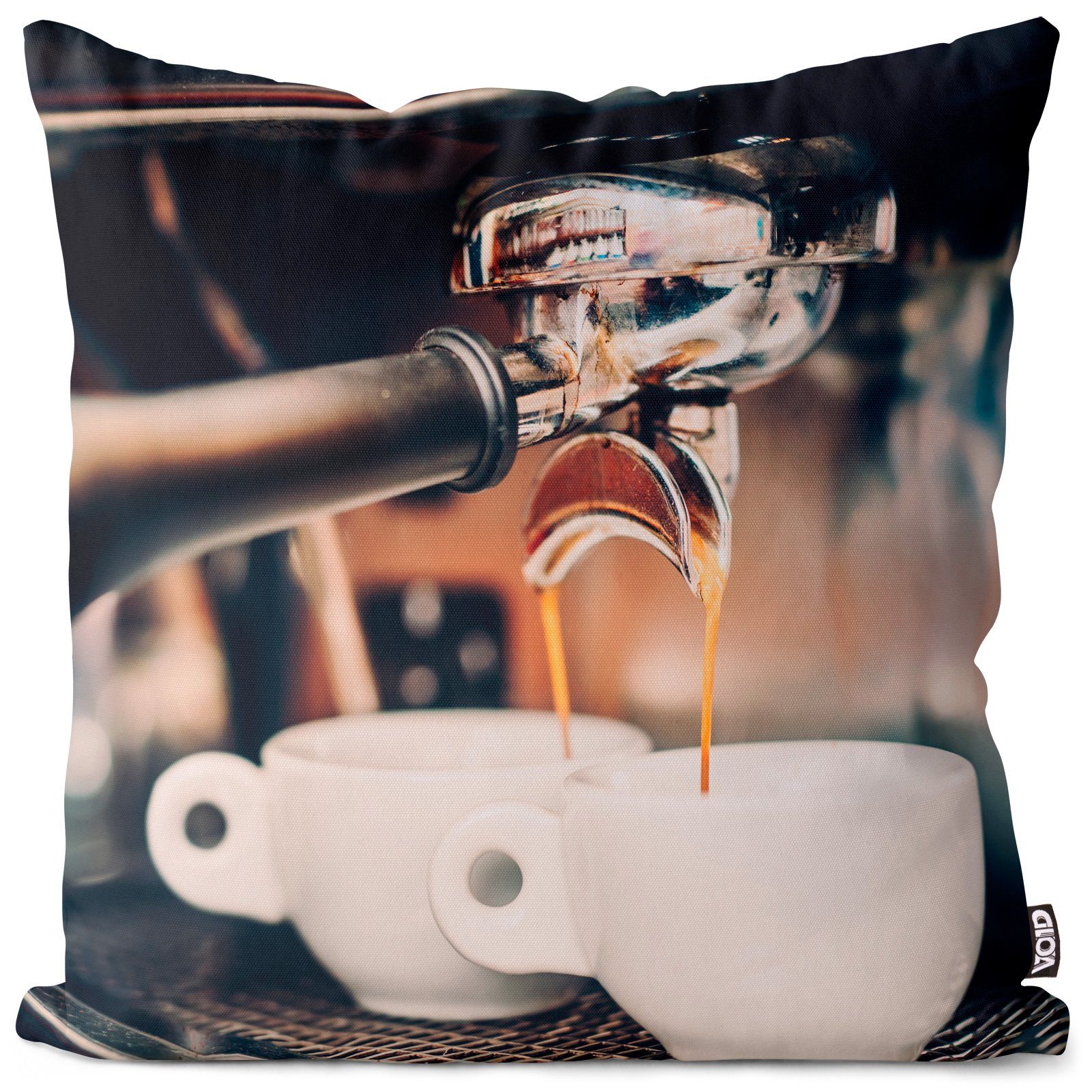 Bohnen (1 Kissenbezug, Sofa-Kissen Küche Espresso Kaffeetasse Kaffee VOID Restaurant Cappuccino Tasse Mahlen Maschine Barista Trinken Espressomaschine Cafe Stück),