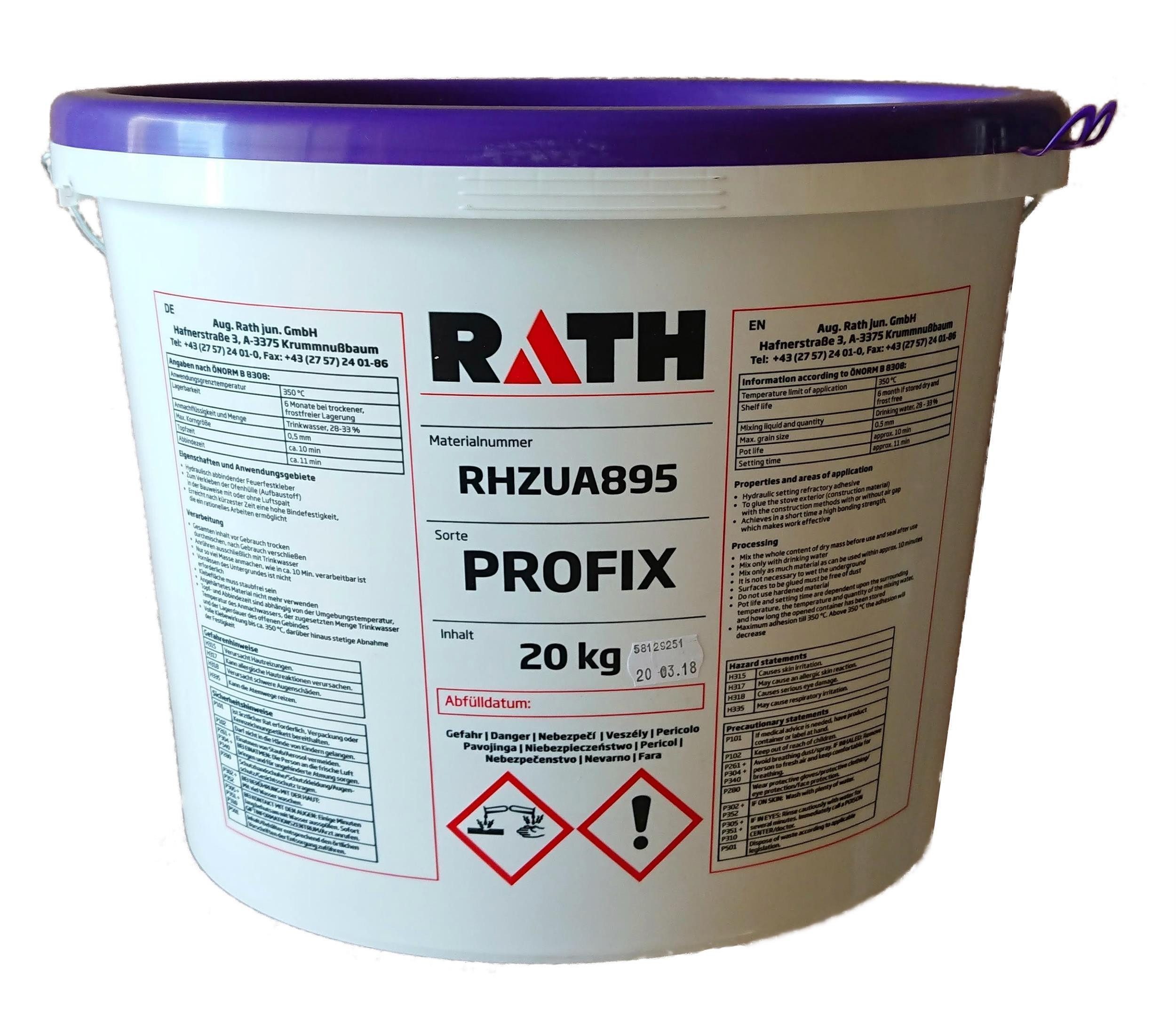 Rath Montagekleber Schamottkleber RATH Profix Feuerfestkleber, 20 kg