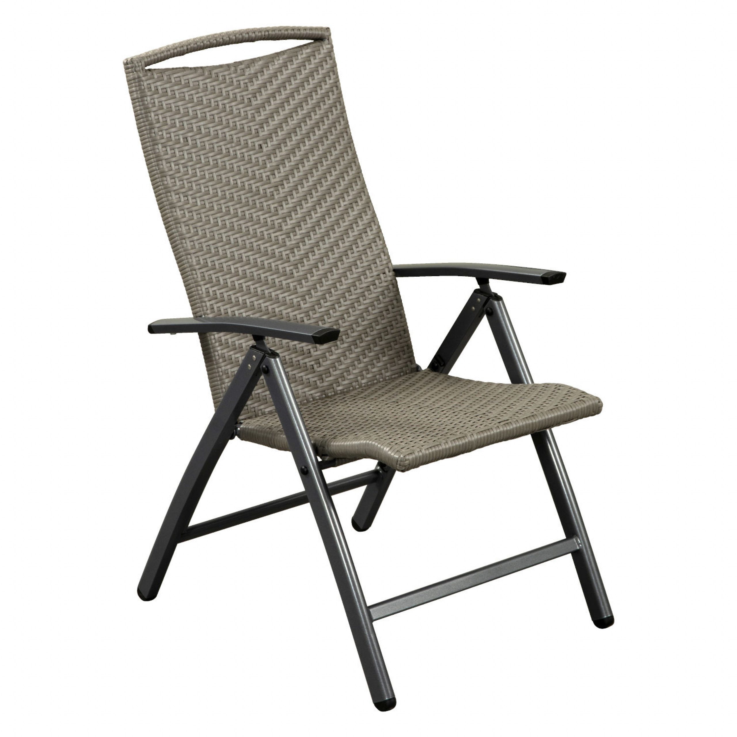 Inko Gartenstuhl Inko Klappsessel York Aluminium grau 5-fach verstellbar Hochlehner