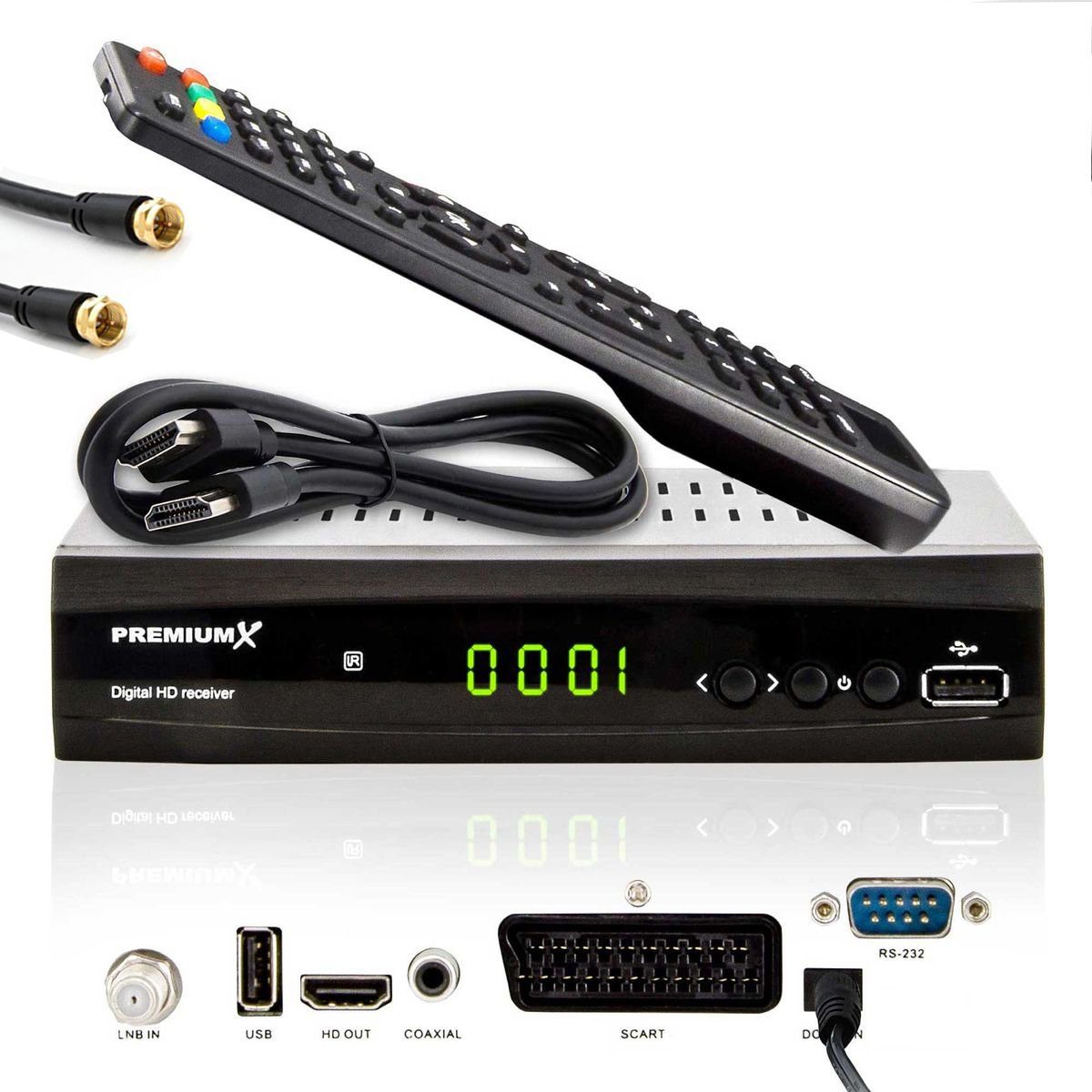 PremiumX HD 521 FTA Digital SAT Receiver DVB-S2 FullHD HDMI SCART