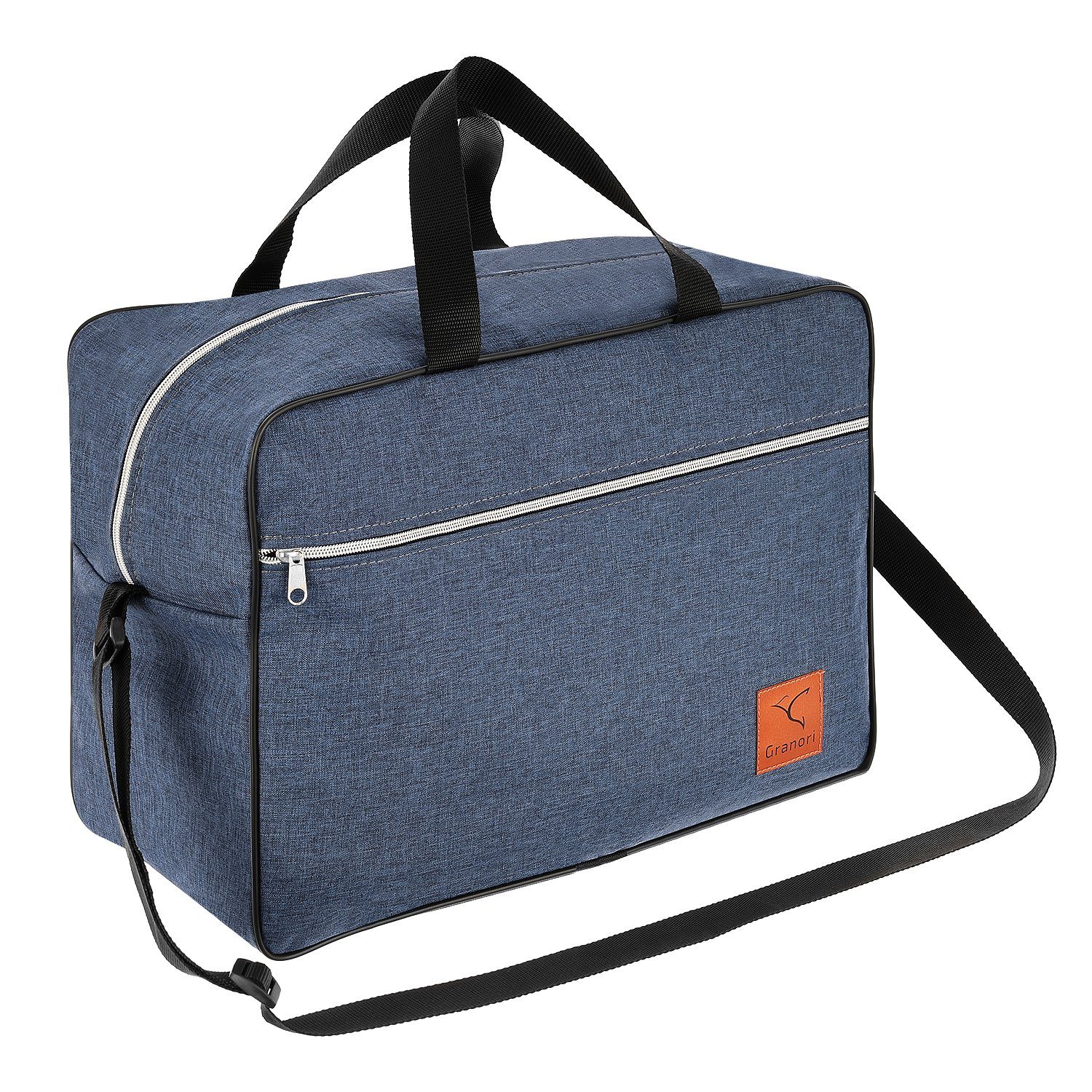 Granori Reisetasche 40x30x25 cm als Handgepäck 30 l für Flug mit z. B. Eurowings, extra leicht, mit geräumigem Hauptfach und verstellbarem Schultergurt Blau