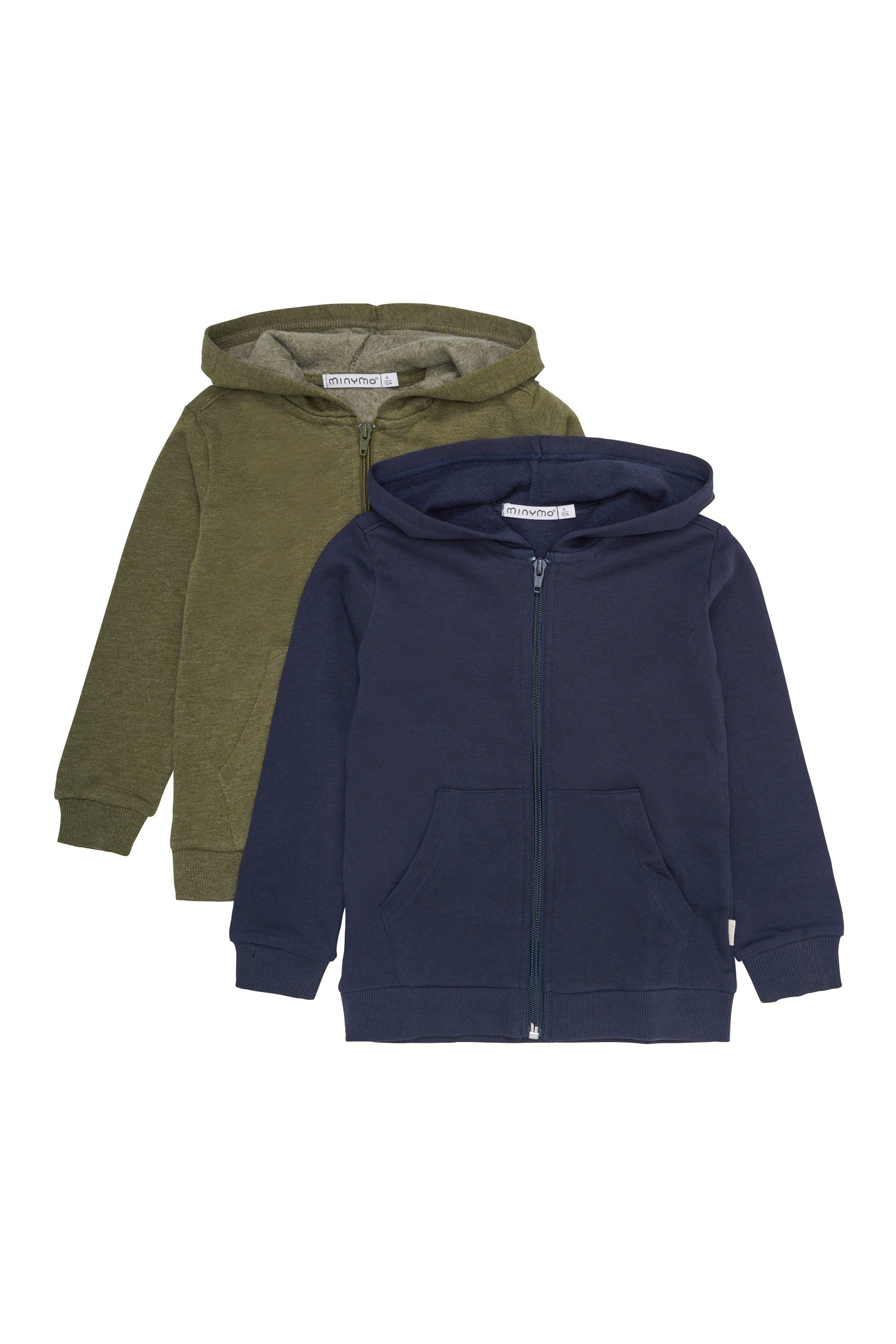 Minymo Kapuzensweatjacke MISweat Jacket w. hood (2-pack) - 5752 (2er-Pack) Sweatshirtjacke mit Kapuze