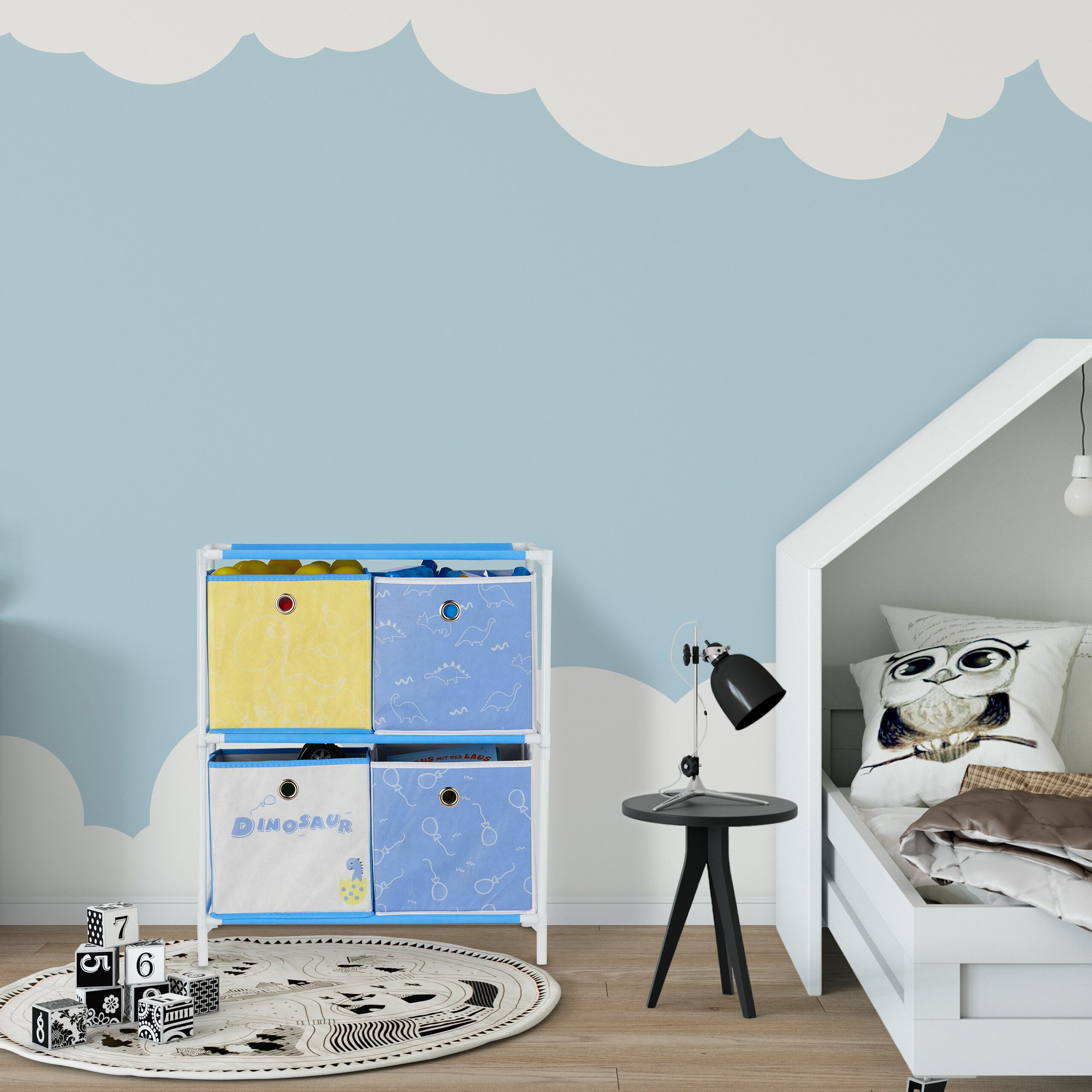 relaxdays Steckregal Kinderregal Dino mit Boxen, günstig online kaufen