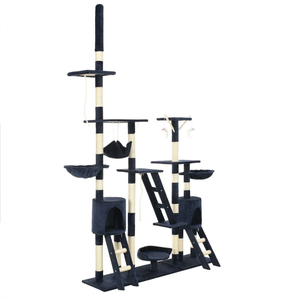 vidaXL Kratzbaum, Katzenbaum mit Sisal-Kratzsäulen 230 - 250 cm Blau