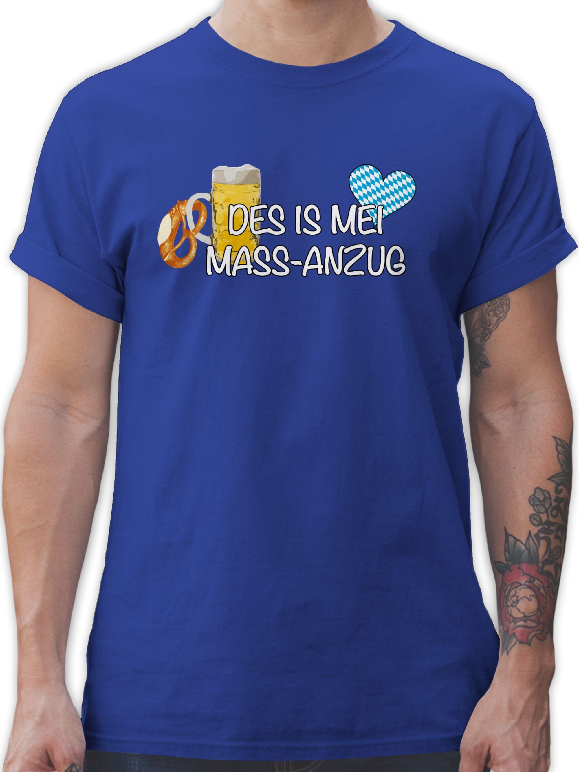 Shirtracer T-Shirt Mass-Anzug Mode für Oktoberfest Herren 2 Royalblau