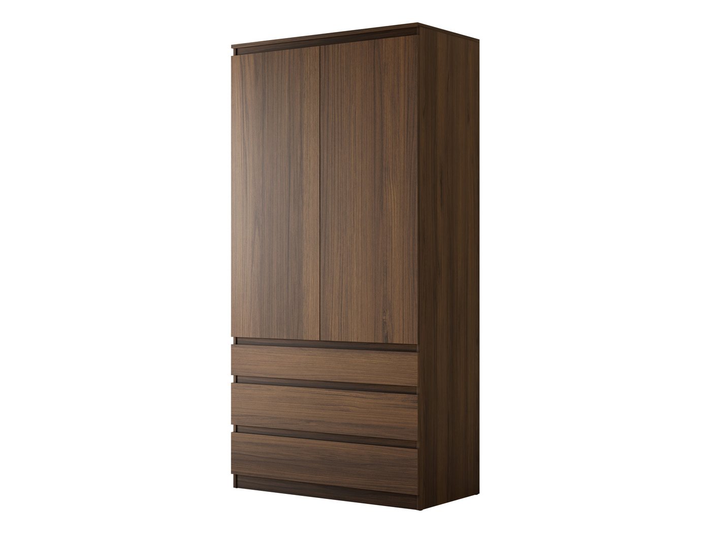 MIRJAN24 Kleiderschrank Malwa 2D3SZ (mit zwei Drehtüren und drei Schubladen) Kleiderstange, 100x52x202 cm