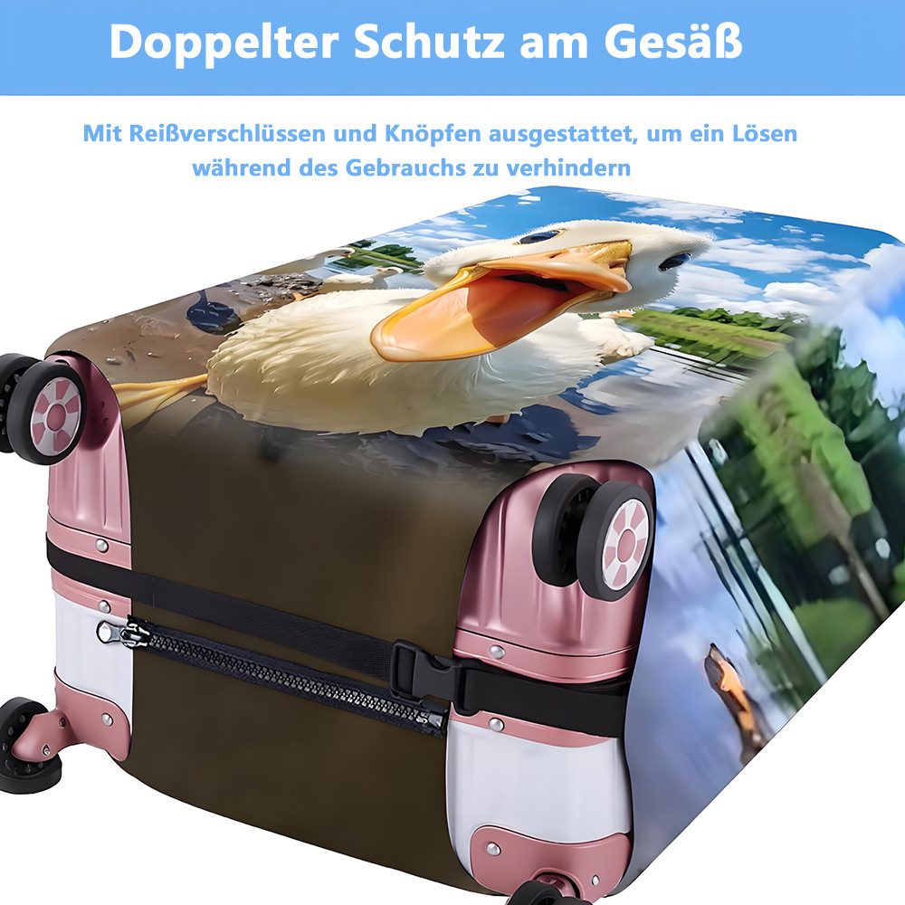 Diwzbyn Kofferhülle Elastisch Kofferhülle Kofferschutzhülle, 3D Druck Kofferüberzug, Schutzhülle mit Reißverschluss, Elasthan- 18 bis 32 Zoll