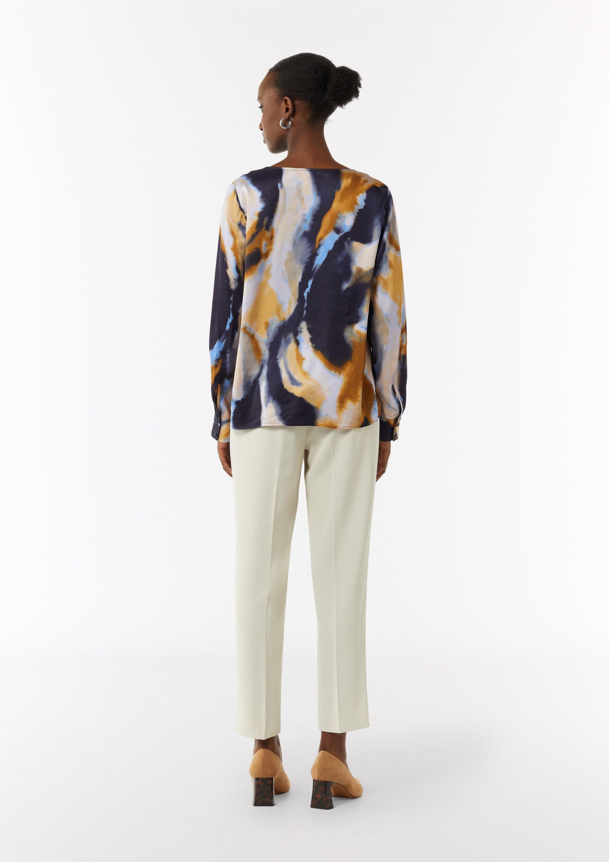 comma Langarmbluse Bluse Satinbluse aus reiner Viskose