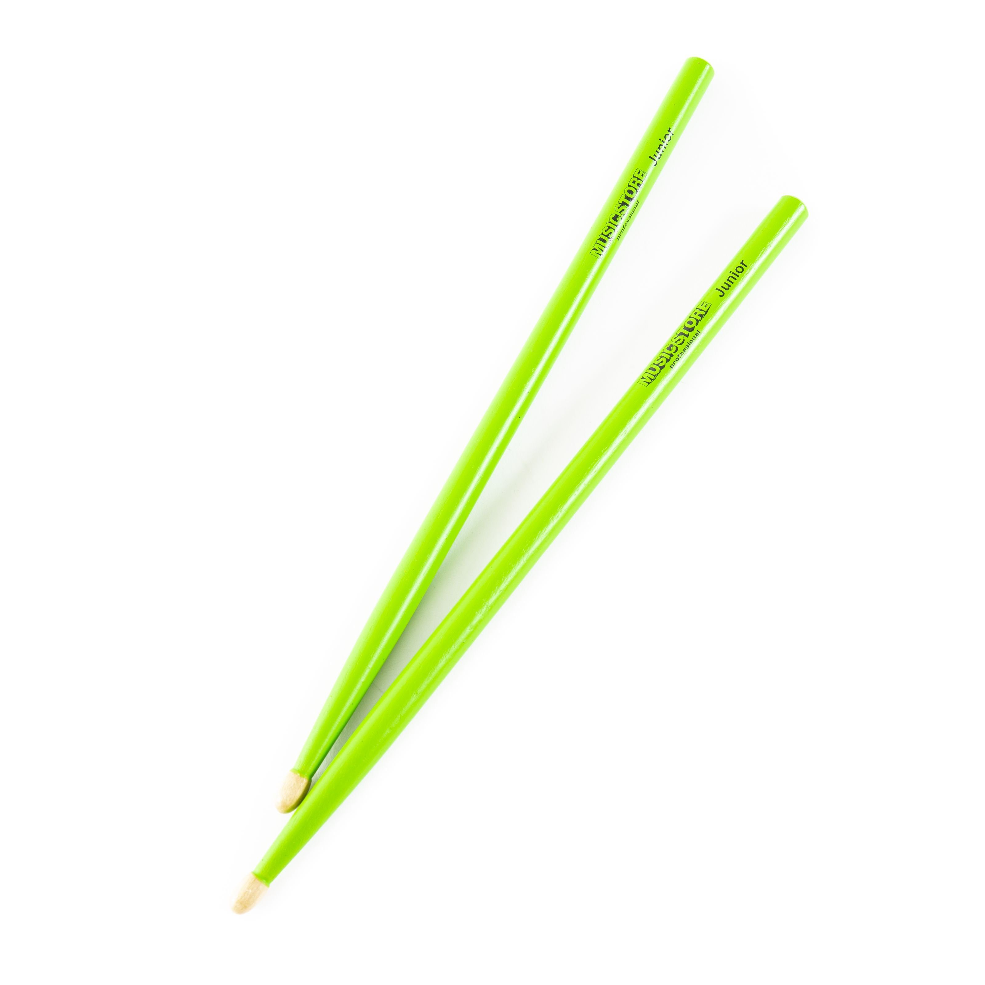 MUSIC STORE Барабанные палочки (Junior Барабанные палочки Green 33cm Length 1.3cm Diameter Olive Tip Professional Feel Robust Construction Kids Барабанные палочки, Sticks, Beater und Mallets, Барабанные палочки Holztip), Junior Барабанные палочки, Kids Барабанные палочки, Olive Tip