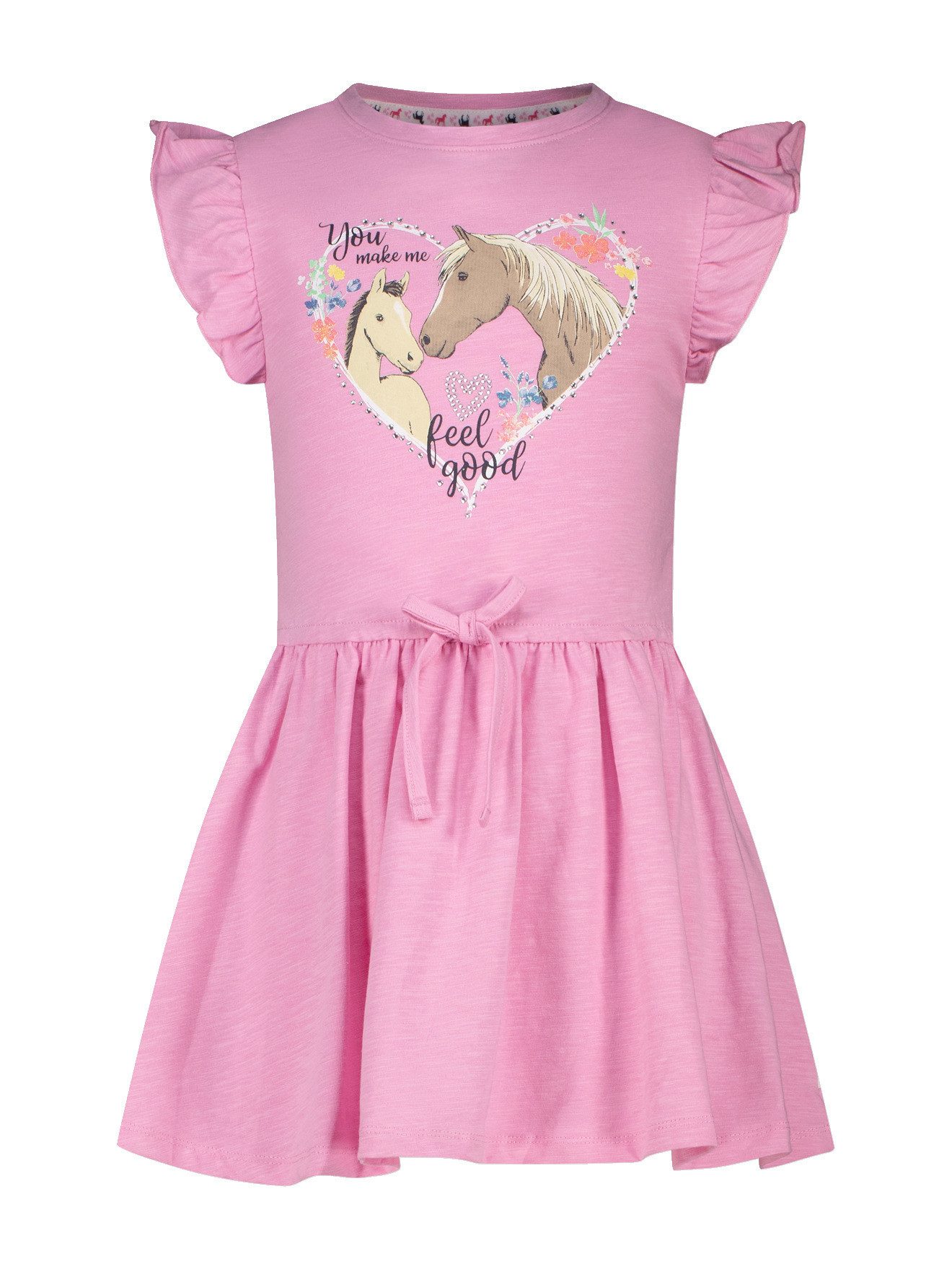 SALT AND PEPPER Minikleid Jerseykleid mit Glitzer-Pferdeprint Mädchen