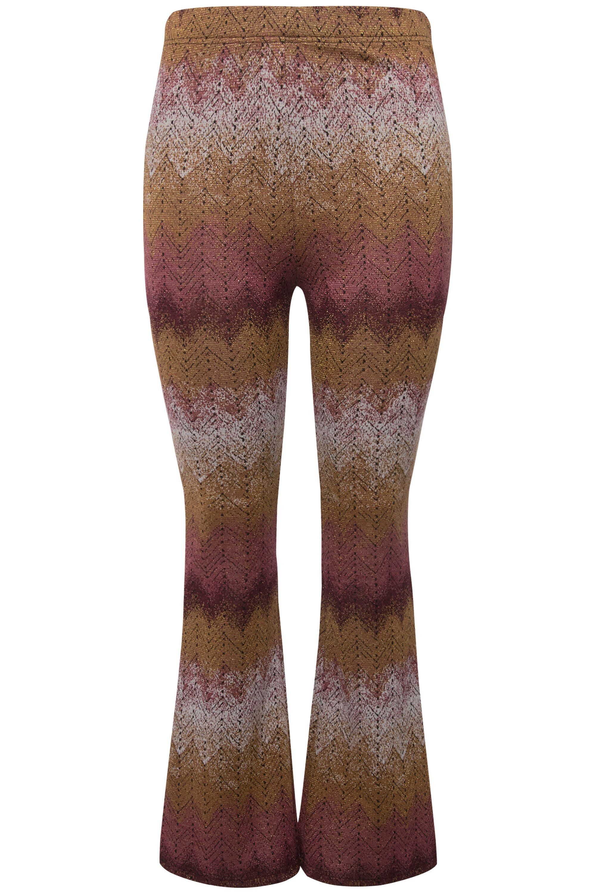 Studio Untold Schlupfhose Schlaghose Leggings Glitter Zackenstreifen