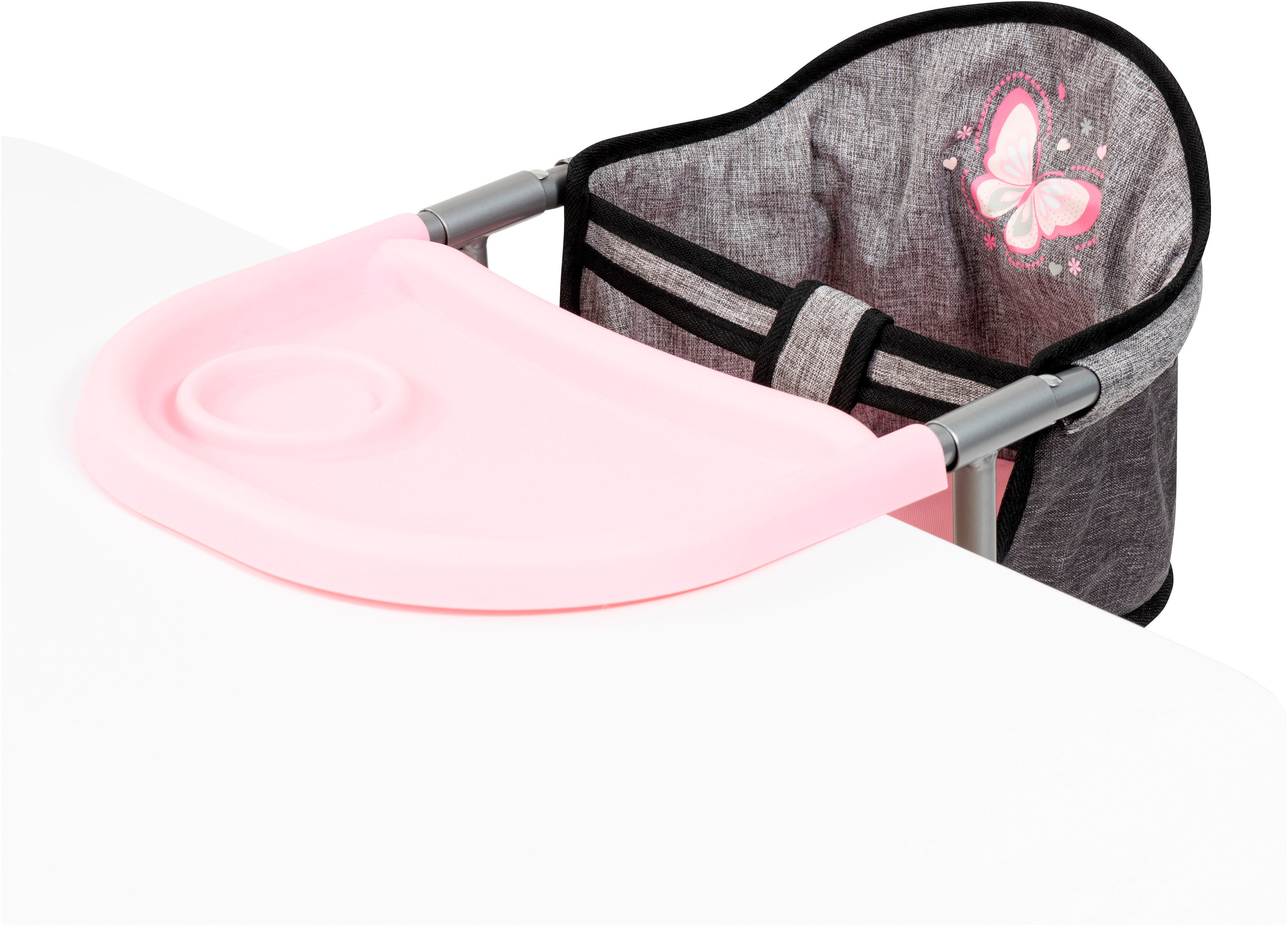 Bayer Puppenmöbel Puppen-Tischsitz grau/rosa