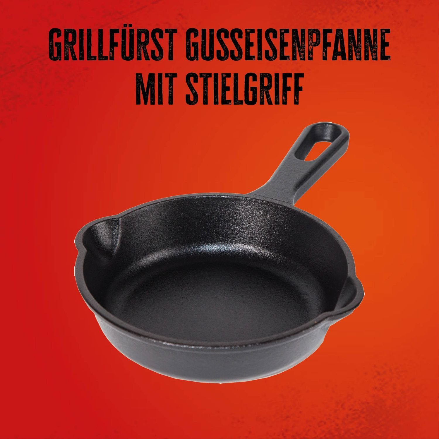 Grillfürst Grillpfanne Grillfürst Gusseisenpfanne mit Stielgriff Ø 20 cm