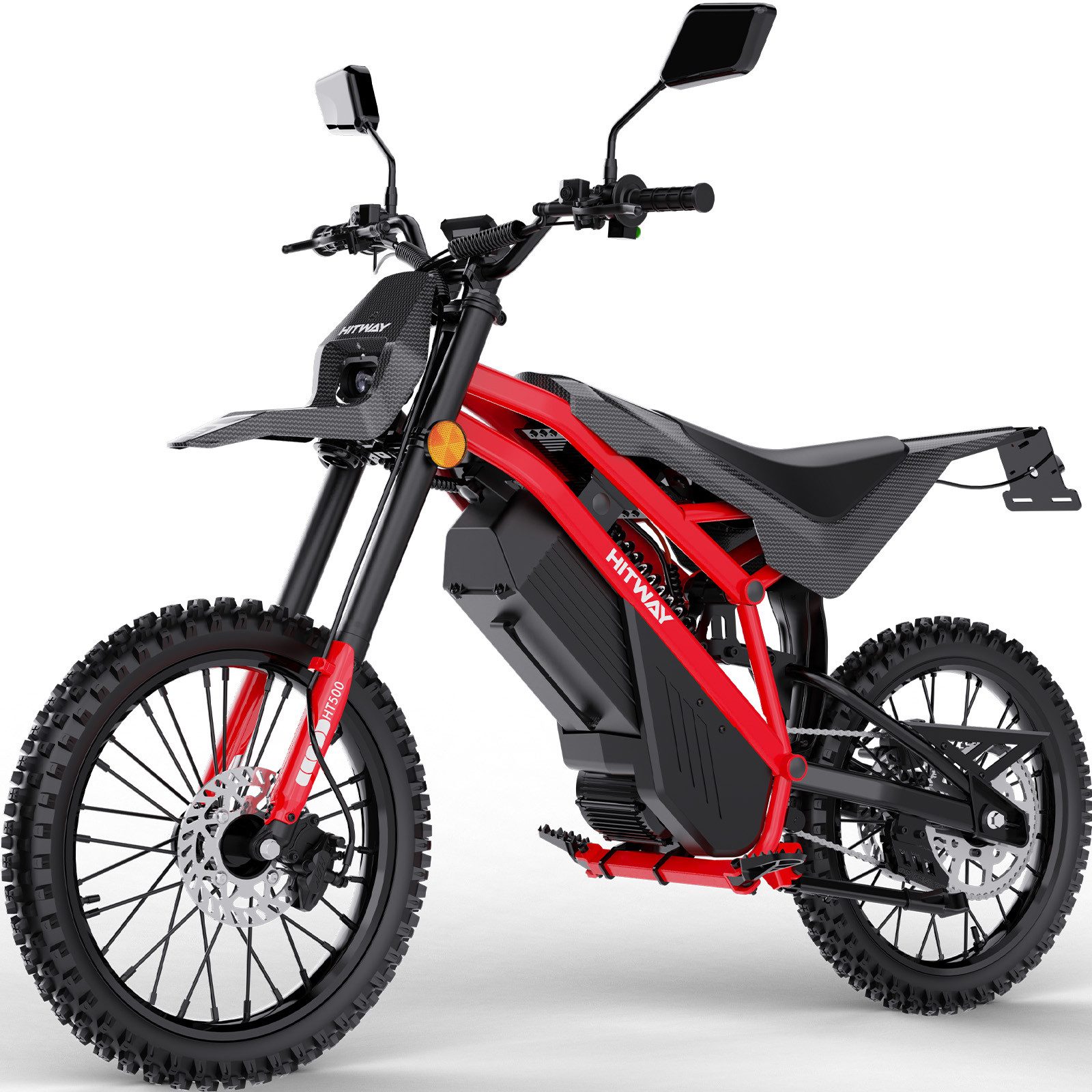 HITWAY E-Motorrad HT500 Elektro Motorrad (EEC L1e-B), 60V 27Ah, Hydraulikscheibenbremsen, 4000 W, 45 km/h, 238 Nm Rad-Drehmoment, 45–60 km Reichweite, Seitenständer-Abschaltung