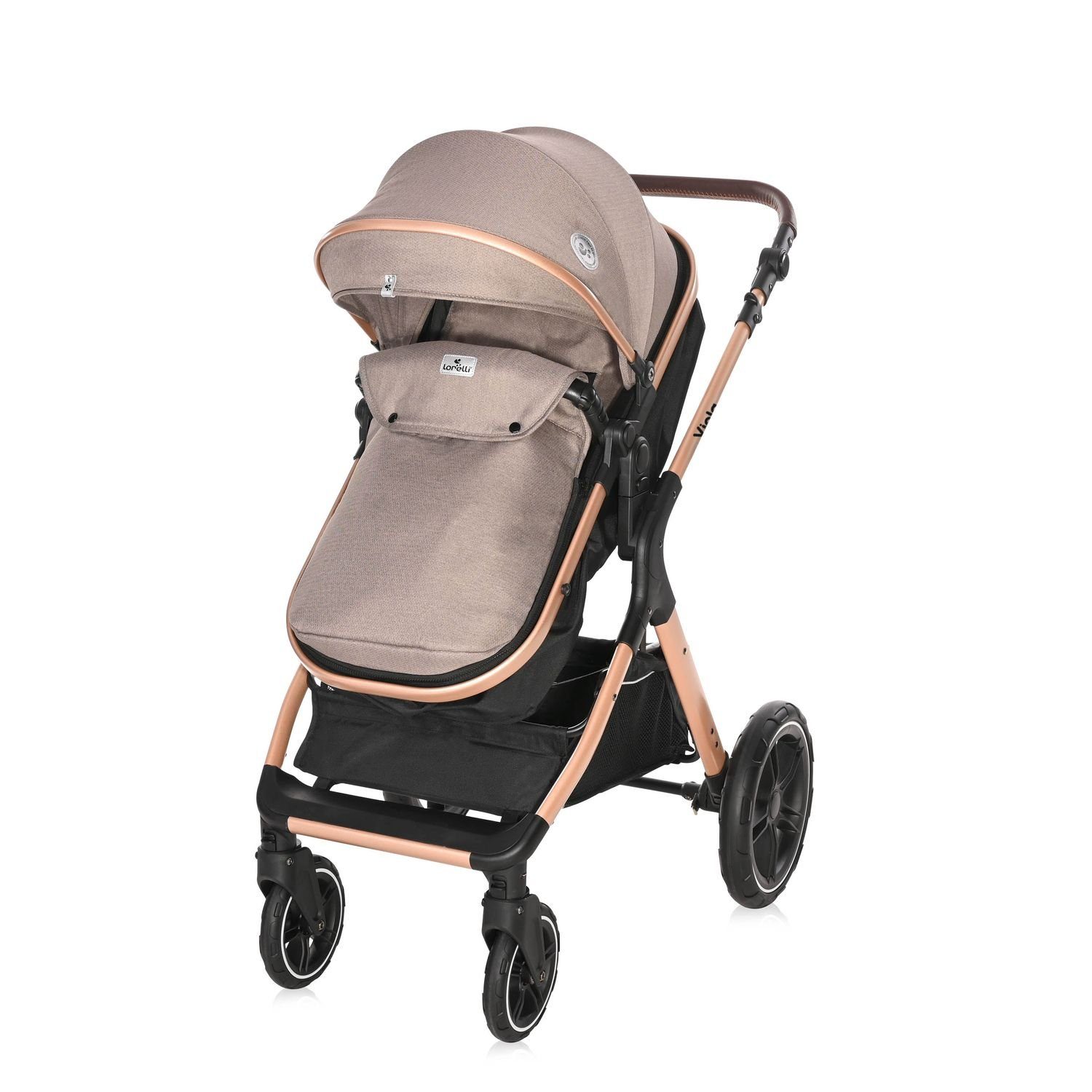 umbaubar 2 beige Kombi-Kinderwagen Viola, Wickeltasche kg, Kombikinderwagen bis Sportsitz Lorelli 1 22 in