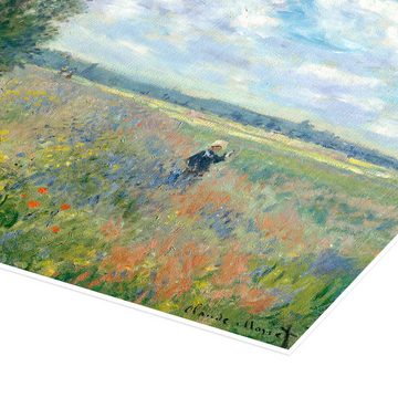 Posterlounge Poster Claude Monet, Mohnfelder in der Nähe von Argenteuil, Wohnzimmer Malerei