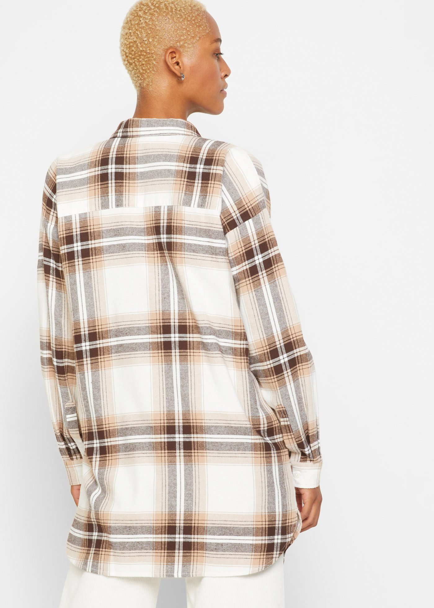 bonprix Flanellhemd Oversize Passform, aus Baumwolle, kariertes Muster günstig online kaufen